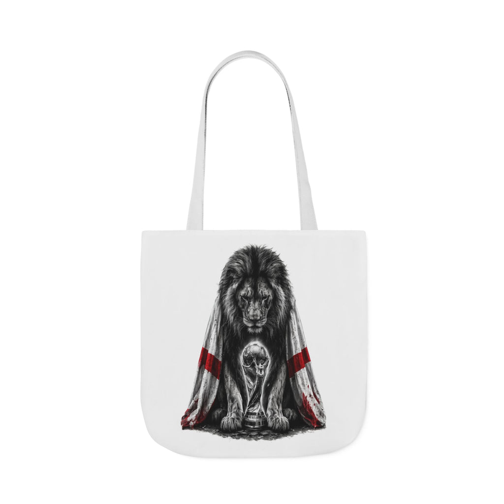 England Lion Guardian Canvas Tote — Protective Lion & Cub Illustration Tote Bag