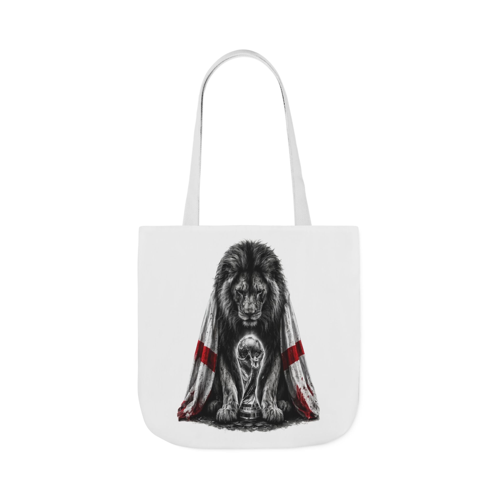 England Lion Guardian Canvas Tote — Protective Lion & Cub Illustration Tote Bag