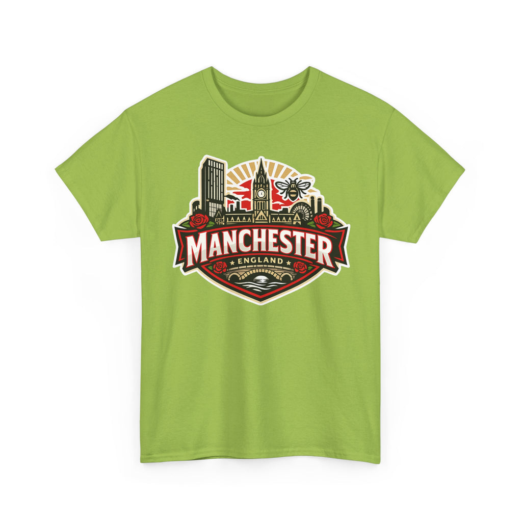 Manchester England Skyline T-Shirt — Vintage City Crest Tee