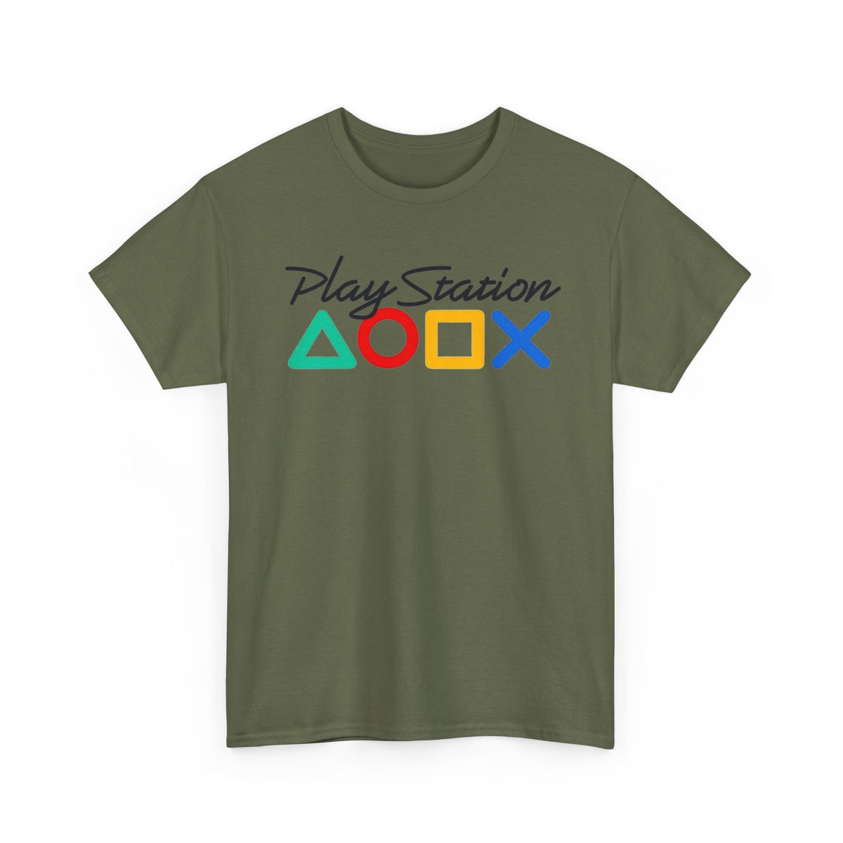Play Station Controller Symbols Tee — Retro Gaming Shirt with Triangle Circle Square X Design