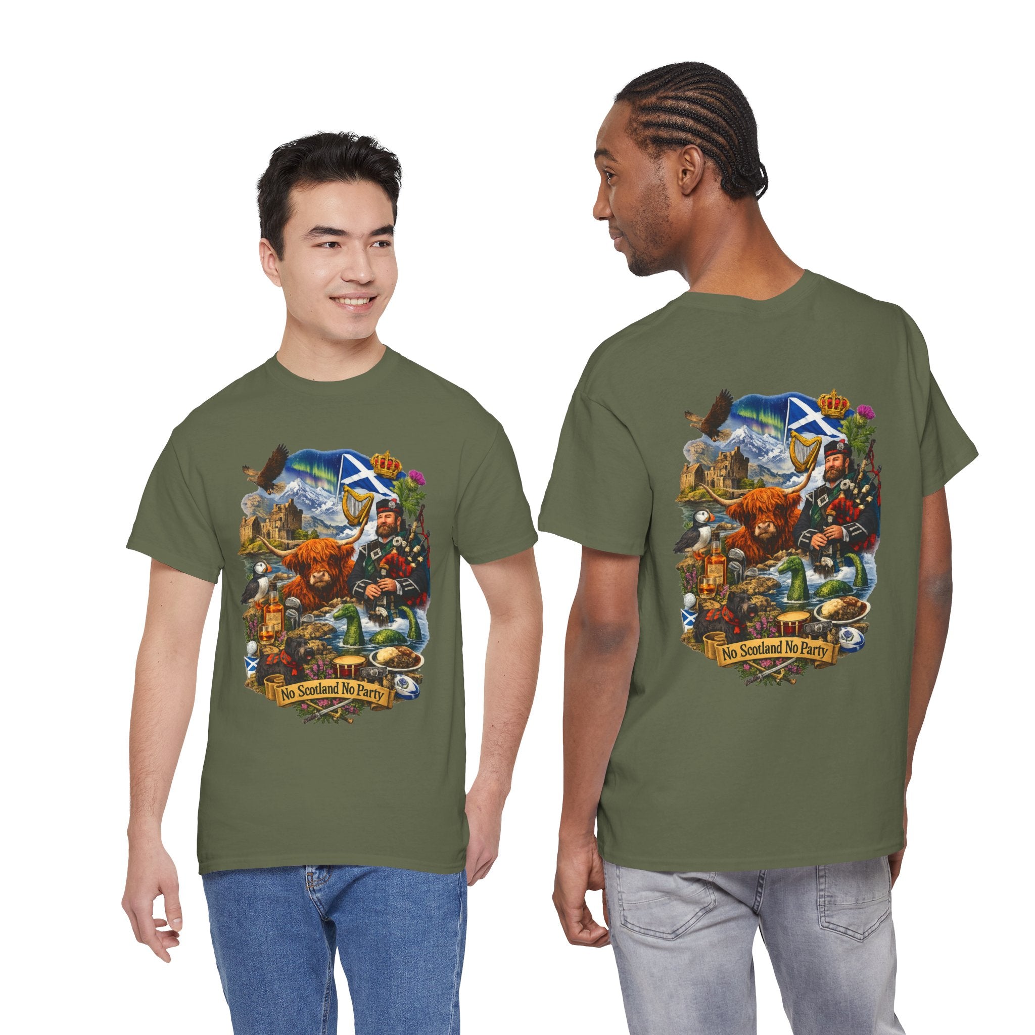 Scotland Collage T-Shirt — "No Scotland No Party" Scottish Heritage Tee