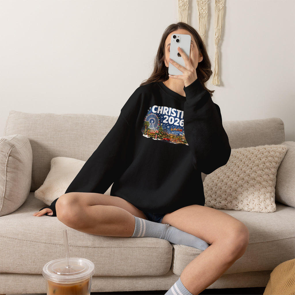Christmas 2026 Holiday Sweatshirt – Festive Winter Cityscape Crewneck