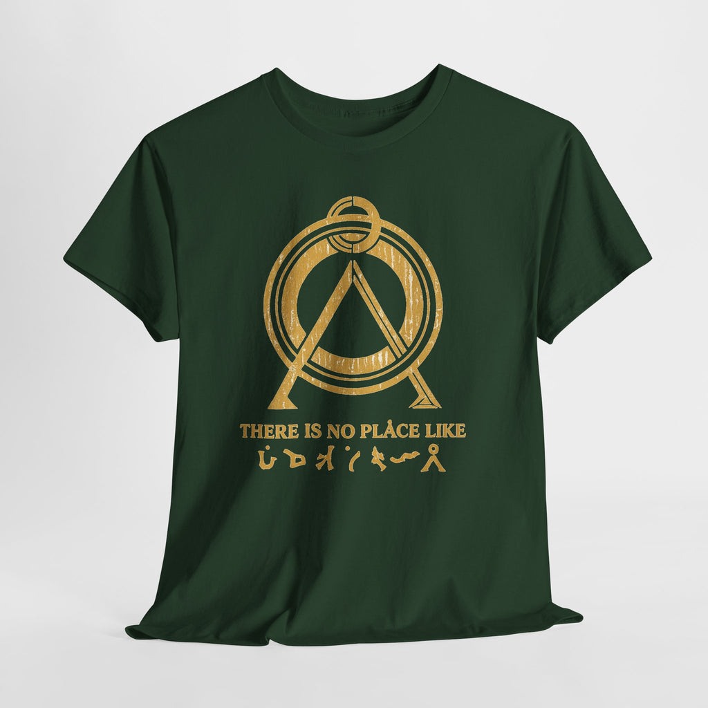 There Is No Place Like Home Graphic Tee — Vintage Gold Sigil T‑Shirt