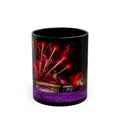 Andre Rieu Fireworks Night Skyline Black Coffee Mug — Colorful Cityscape 11oz/15oz