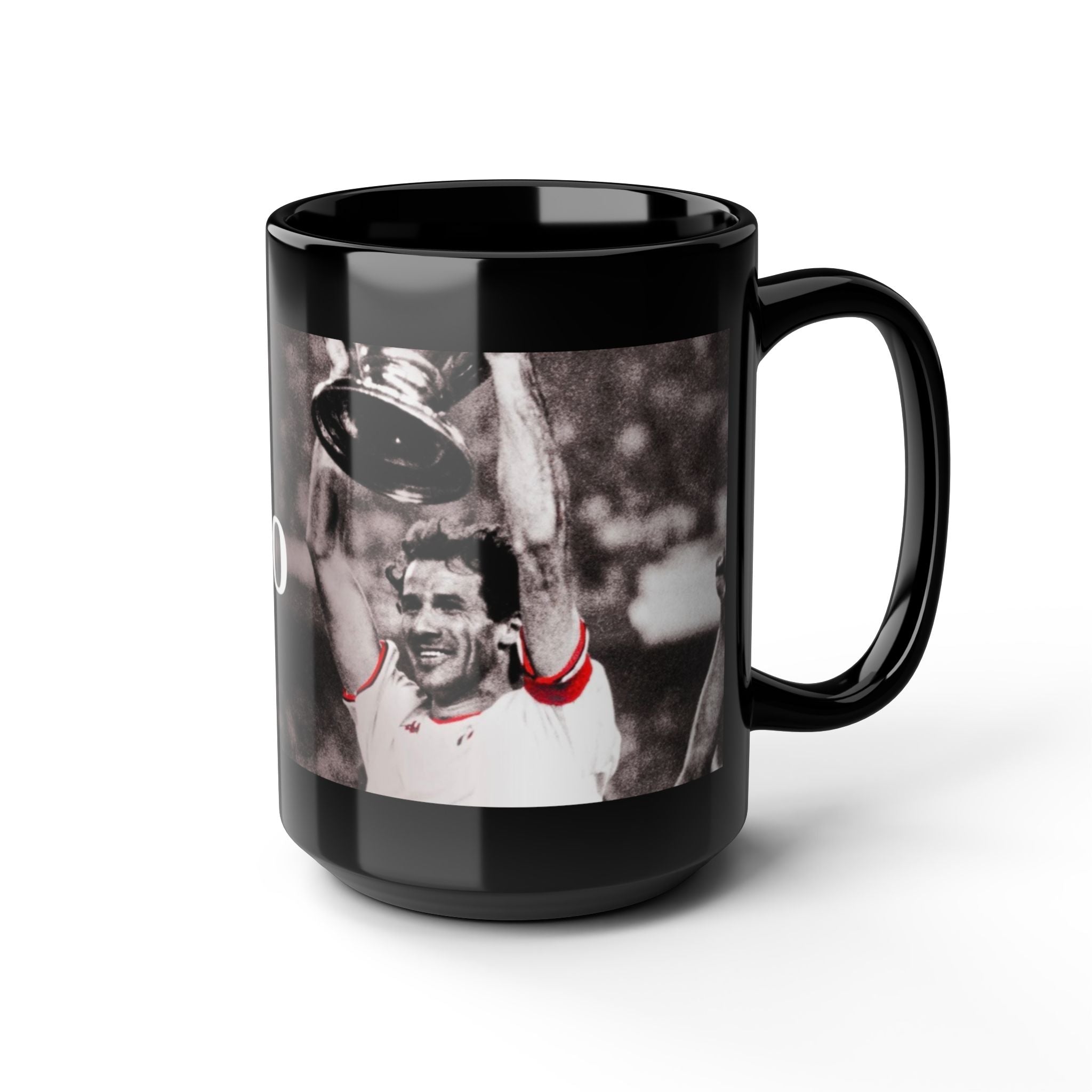 Franco Baresi AC Milan Tribute Black Mug – Vintage Trophy Celebration (11oz/15oz)