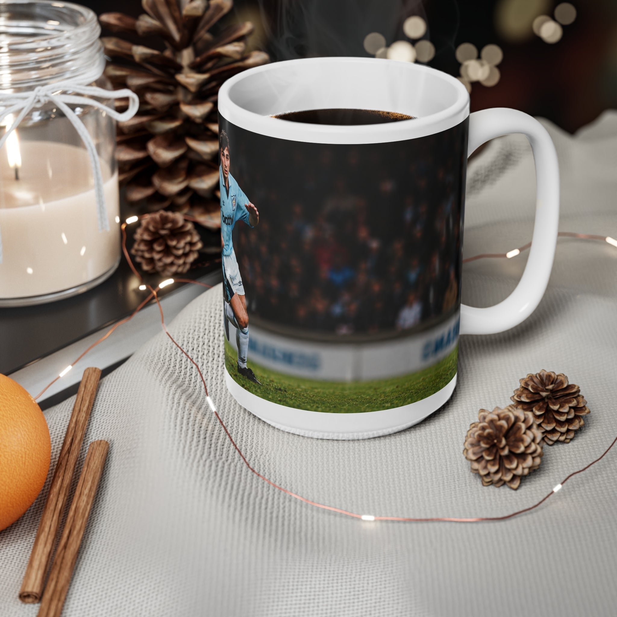 Georgi Kinkladze Manchester City Legend Ceramic Mug — Vintage Blue Kit Football Coffee Cup (11oz/15oz)
