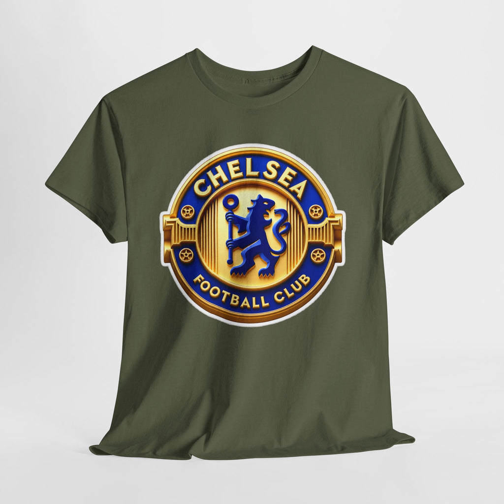 Chelsea Football Club Crest Tee — Retro Blue & Gold Soccer Emblem T-Shirt