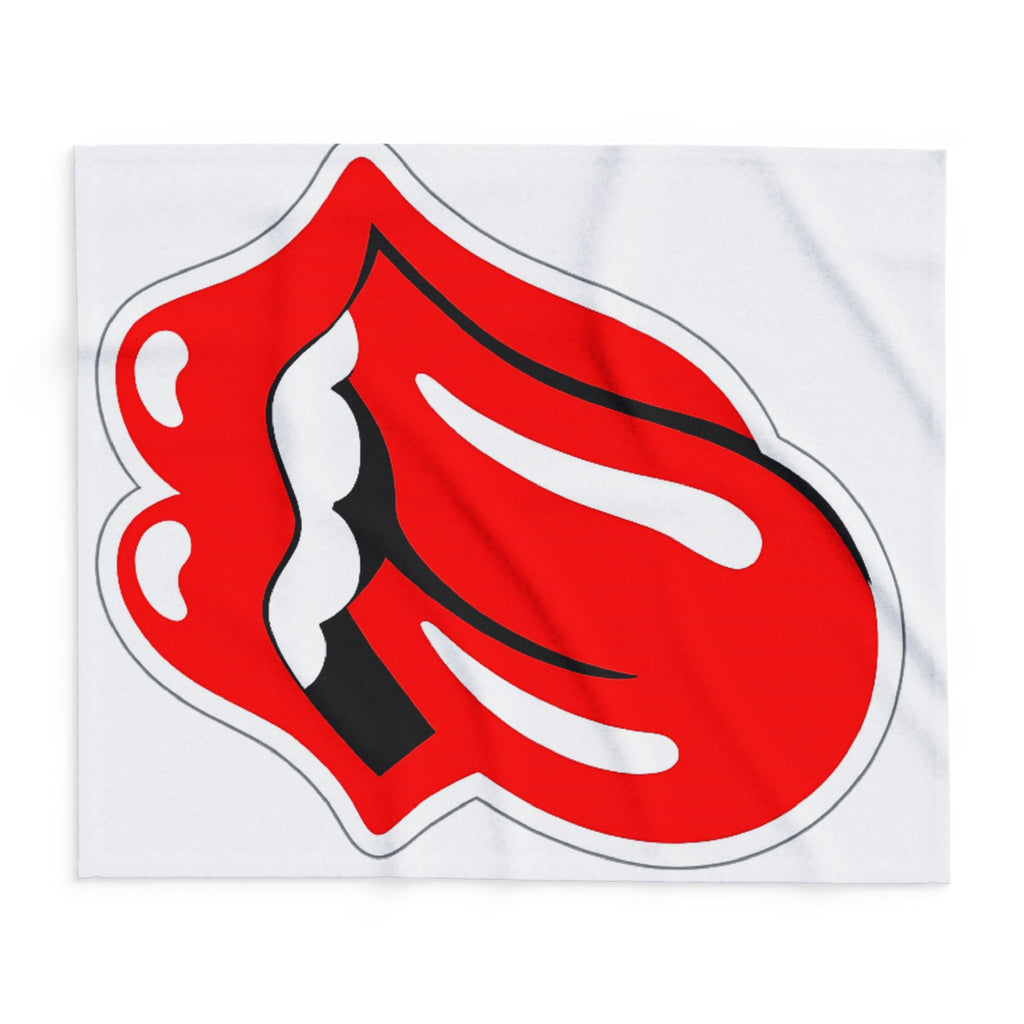 Rolling Stones Tongue Arctic Fleece Blanket – Retro Rock Band Logo Throw