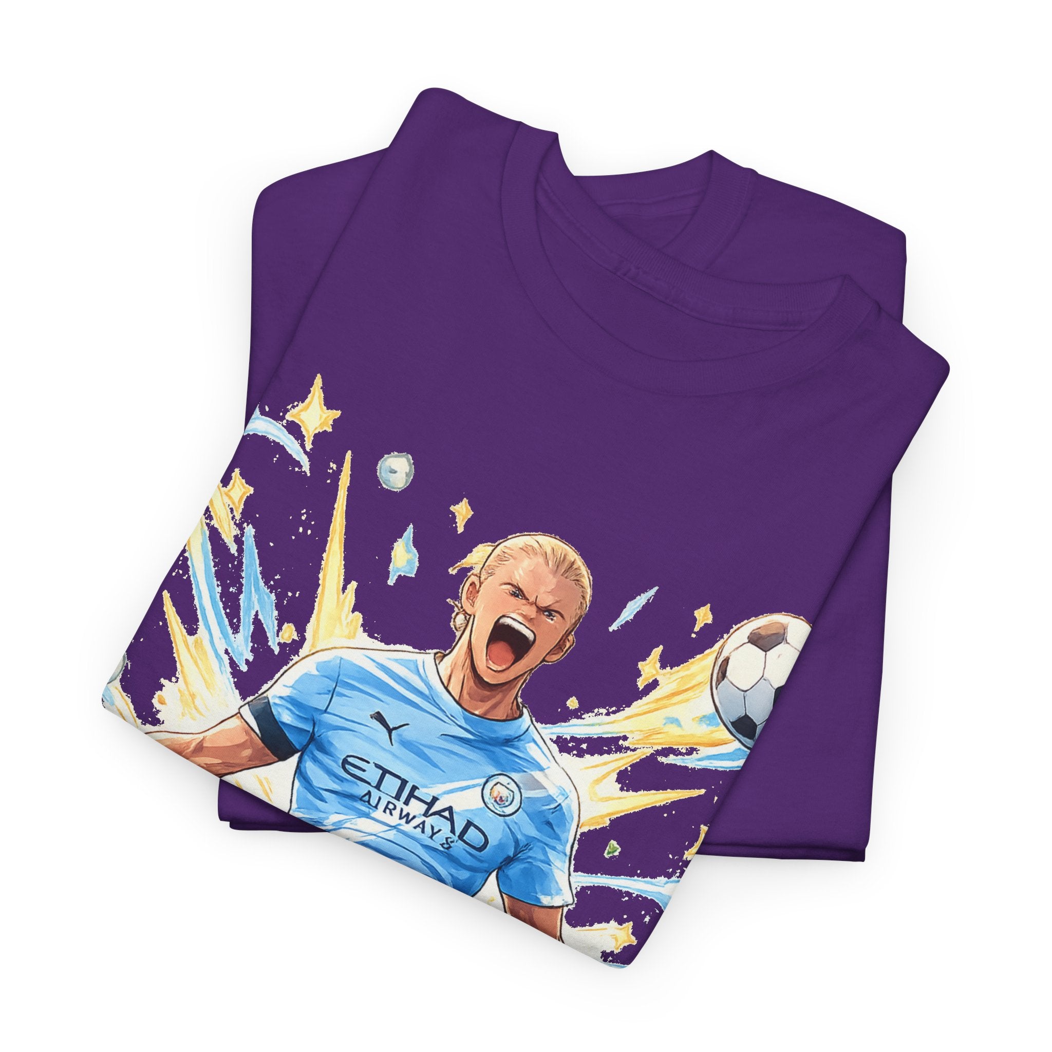 Erling Haaland Anime Fan Tee — Celebratory Football Player Graphic T-Shirt