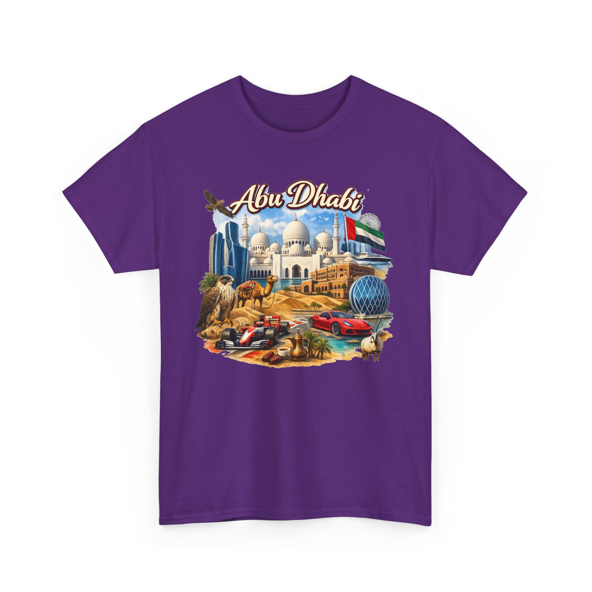 Abu Dhabi Landmark Collage T-Shirt — UAE Travel Souvenir Tee