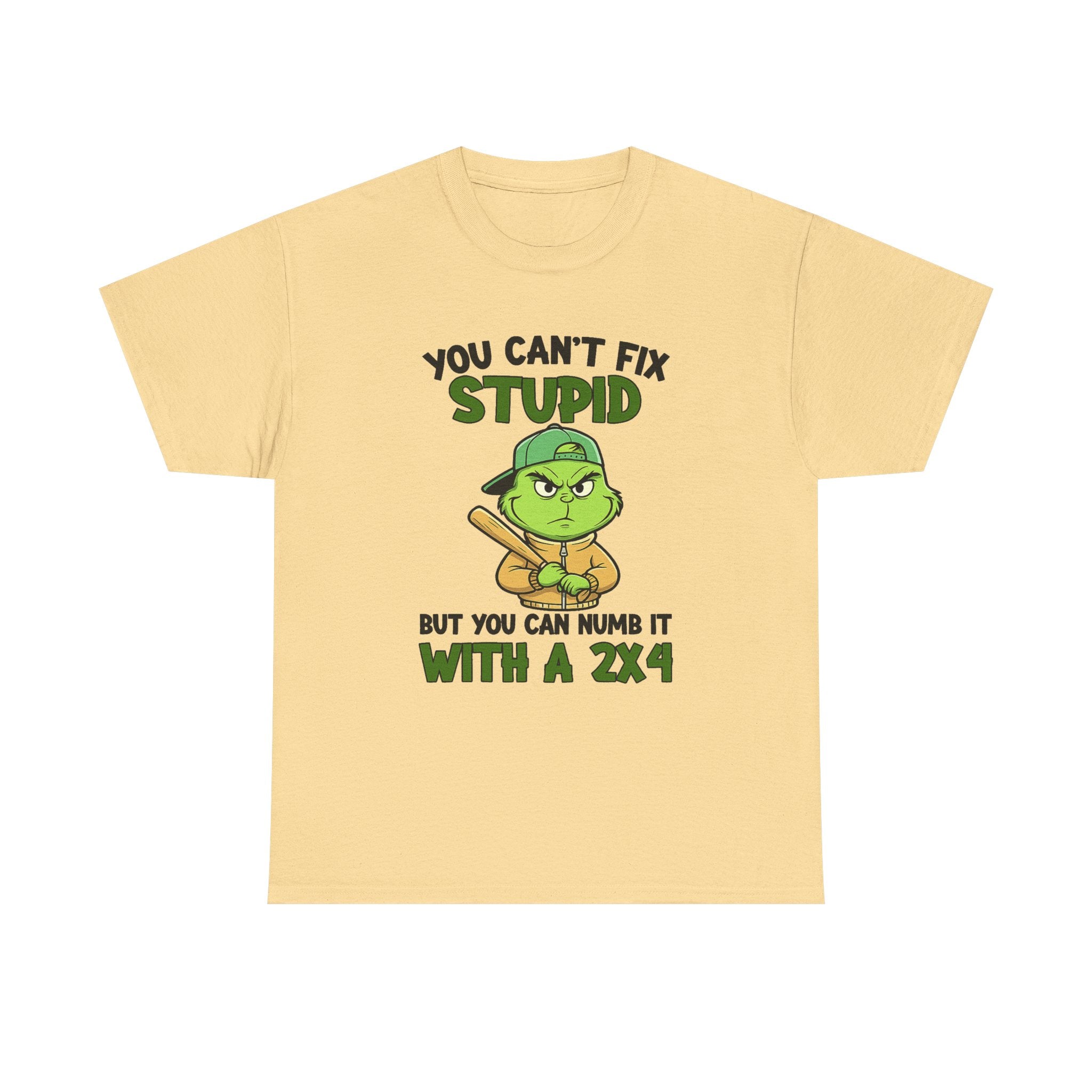 Funny Carpenter T‑Shirt — "You Can't Fix Stupid But You Can Numb It With a 2x4"