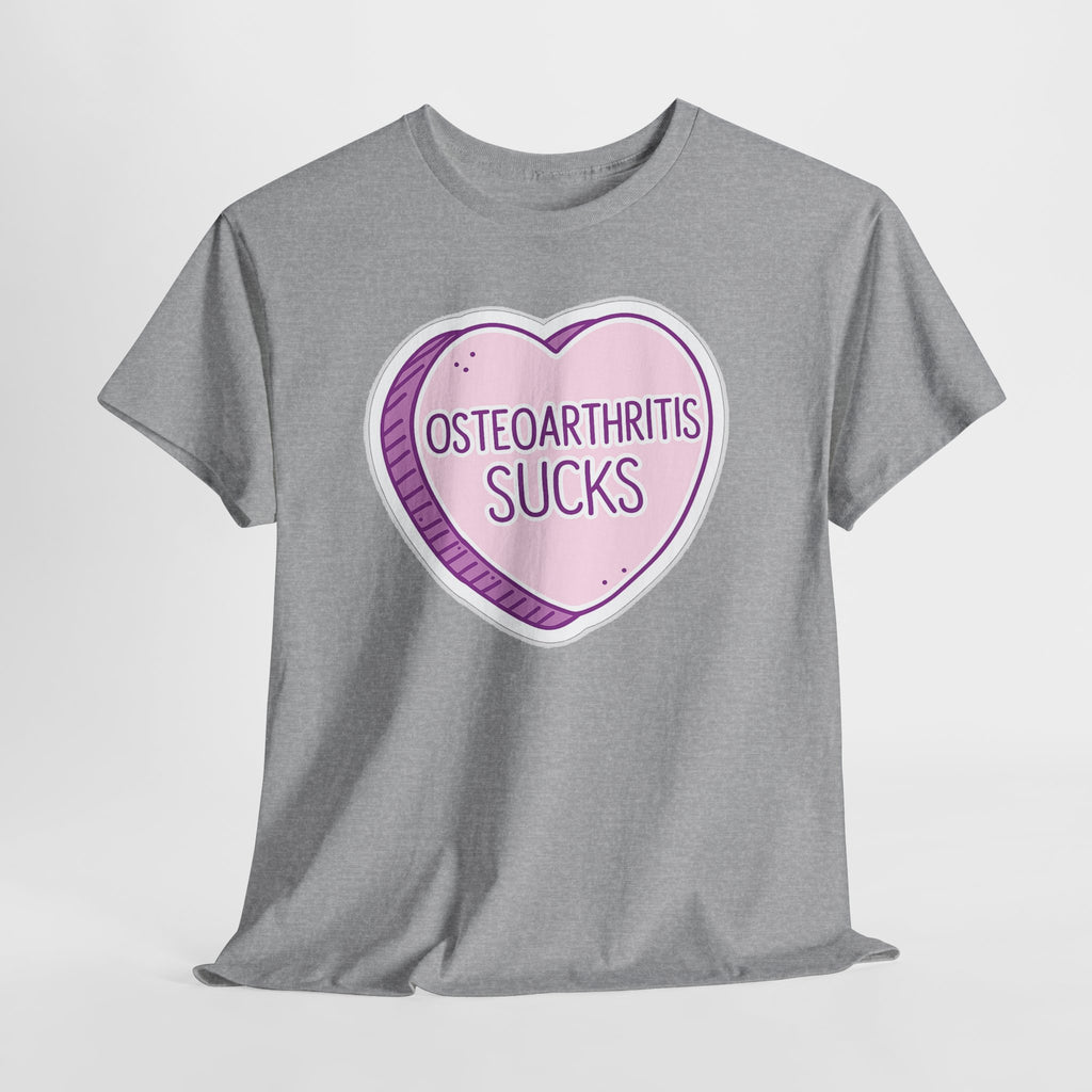 Osteoarthritis Sucks T-Shirt — Pink Heart Awareness Tee
