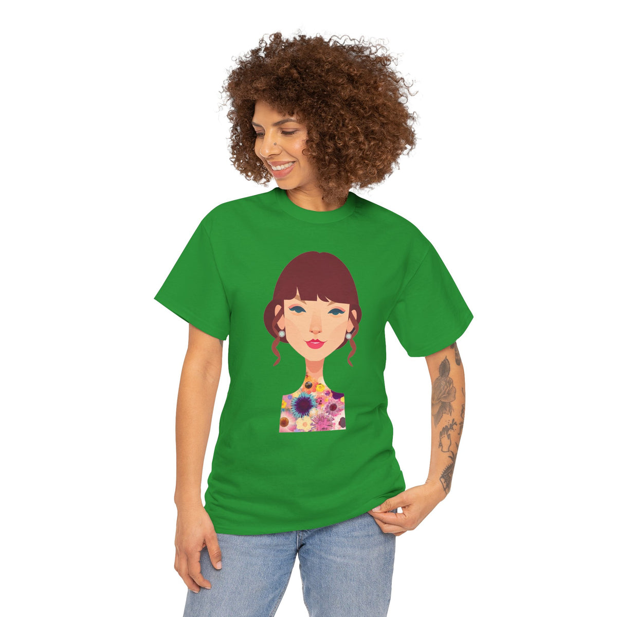 T Swift Illustration Cotton T-Shirt