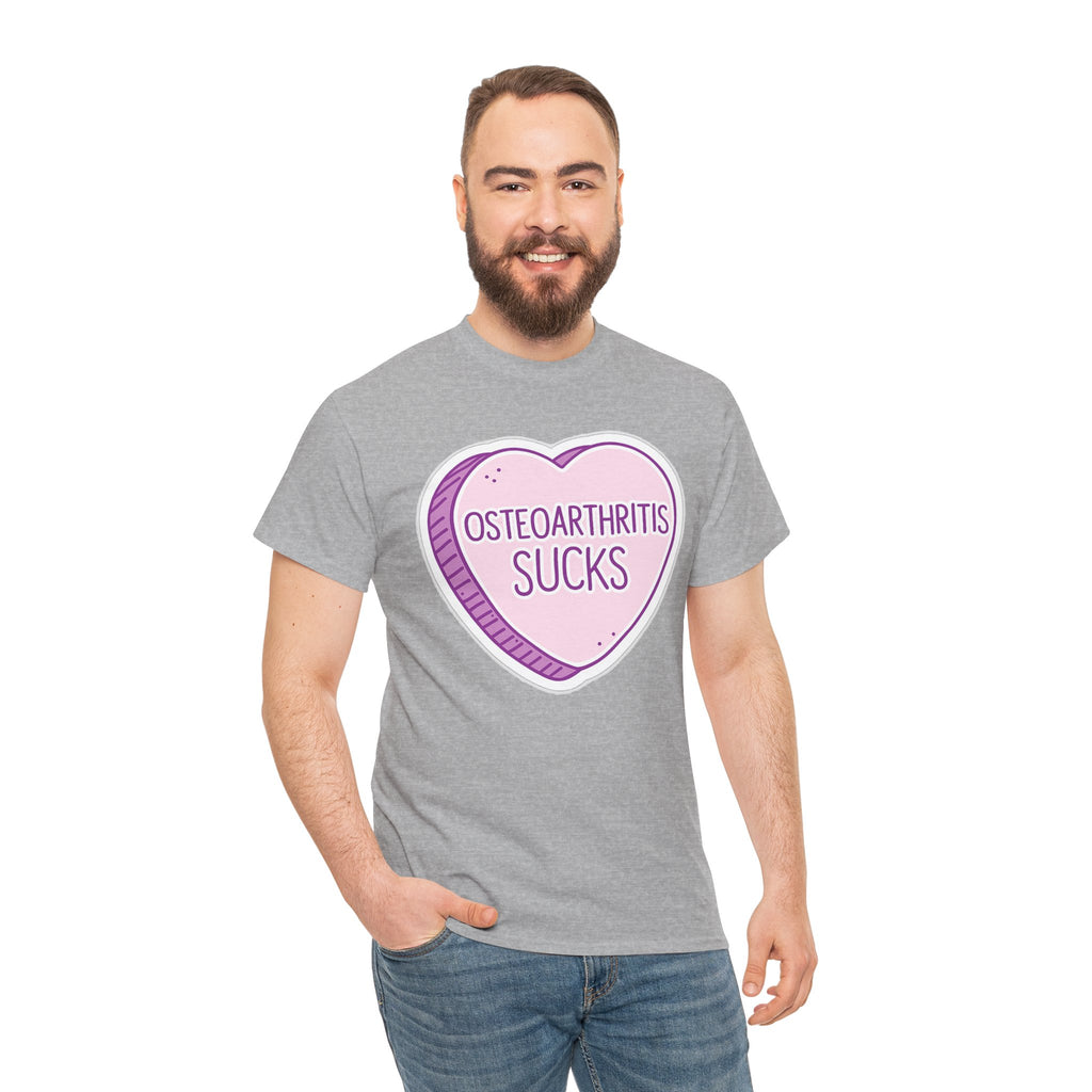 Osteoarthritis Sucks T-Shirt — Pink Heart Awareness Tee