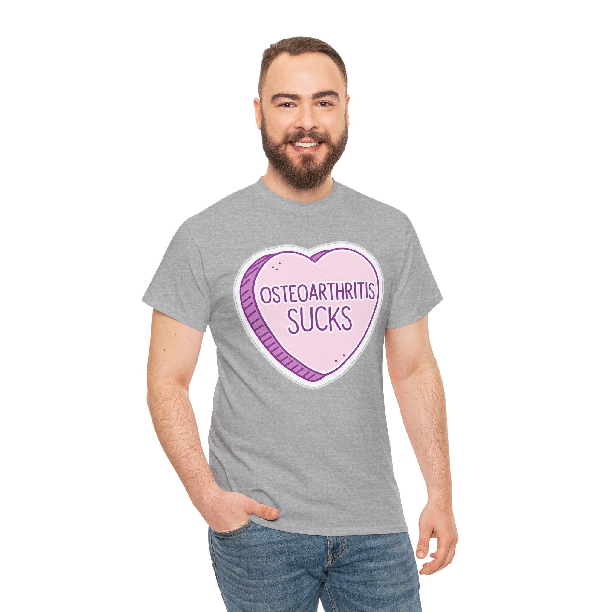 Osteoarthritis Sucks T-Shirt — Pink Heart Awareness Tee