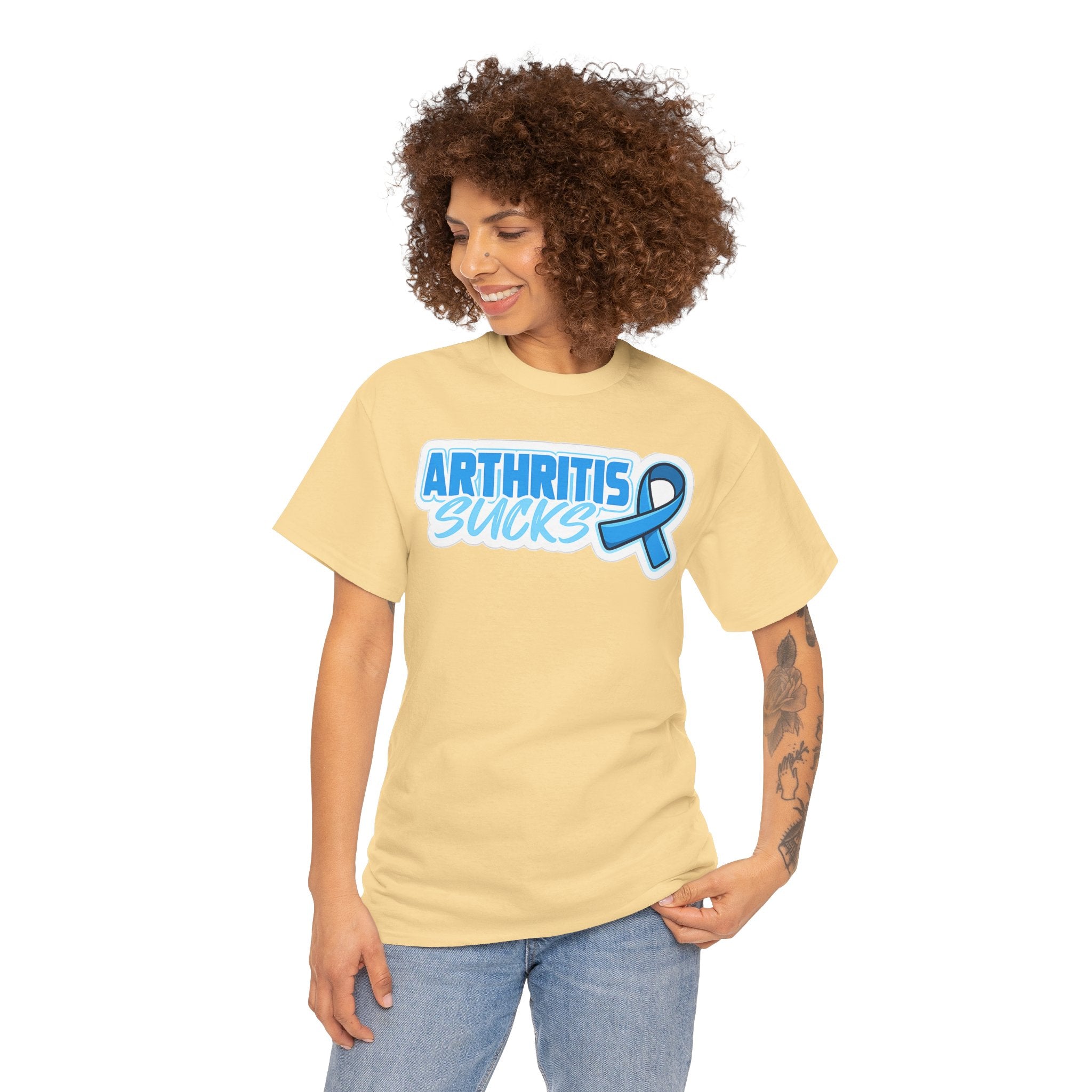 Arthritis Sucks T-Shirt with Awareness Ribbon — Arthritis Support Tee