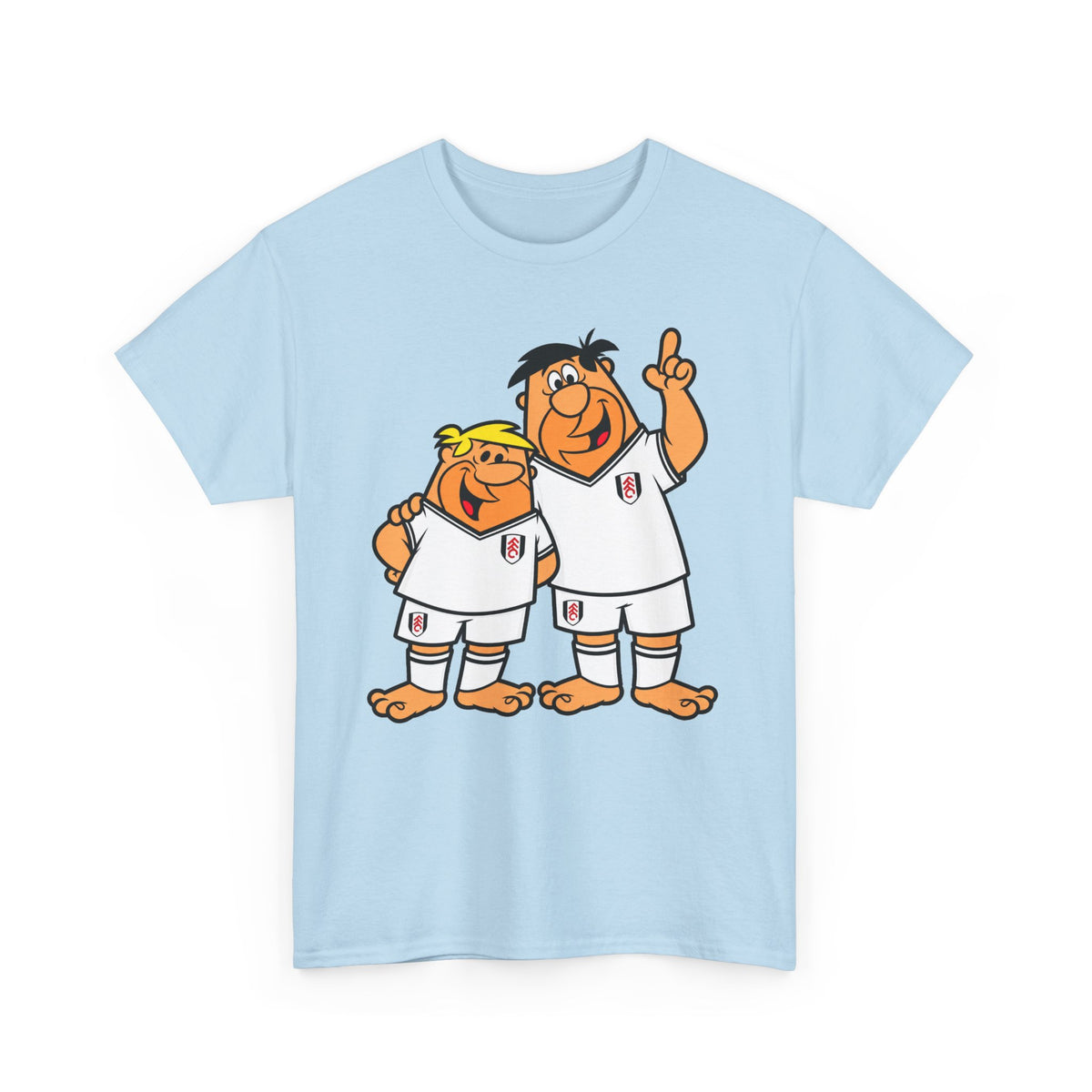 Fulham Flintstones Fred & Barney Cartoon Cotton T-Shirt Tee - Vintage Flintstones-Style Brothers Shirt