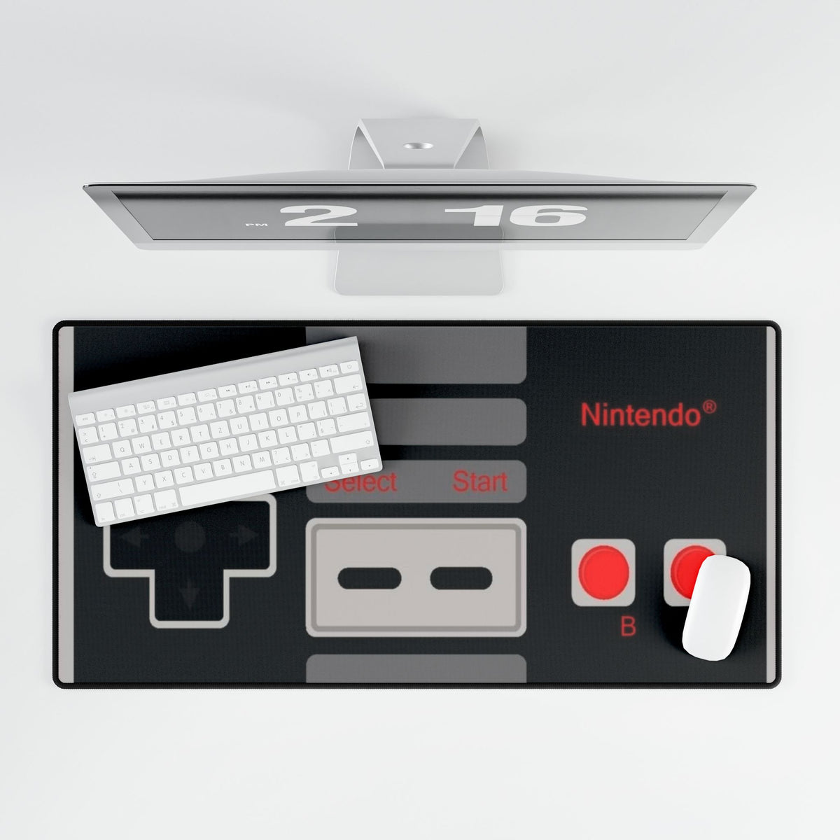Retro Game Controller Desk Mat — NES-Inspired Mousepad with 'Select' & 'Start' Buttons