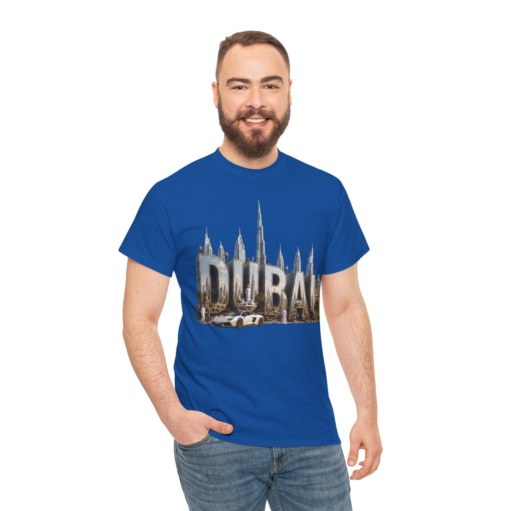Dubai Skyline T-Shirt — Dubai Cityscape Graphic Tee with Burj Khalifa