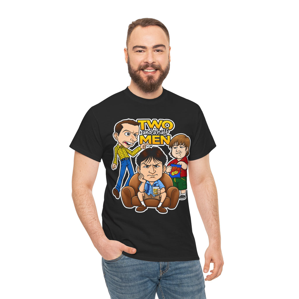 Two and a Half Men Inspired Cartoon Tee — Retro TV Comedy Graphic T-Shirt