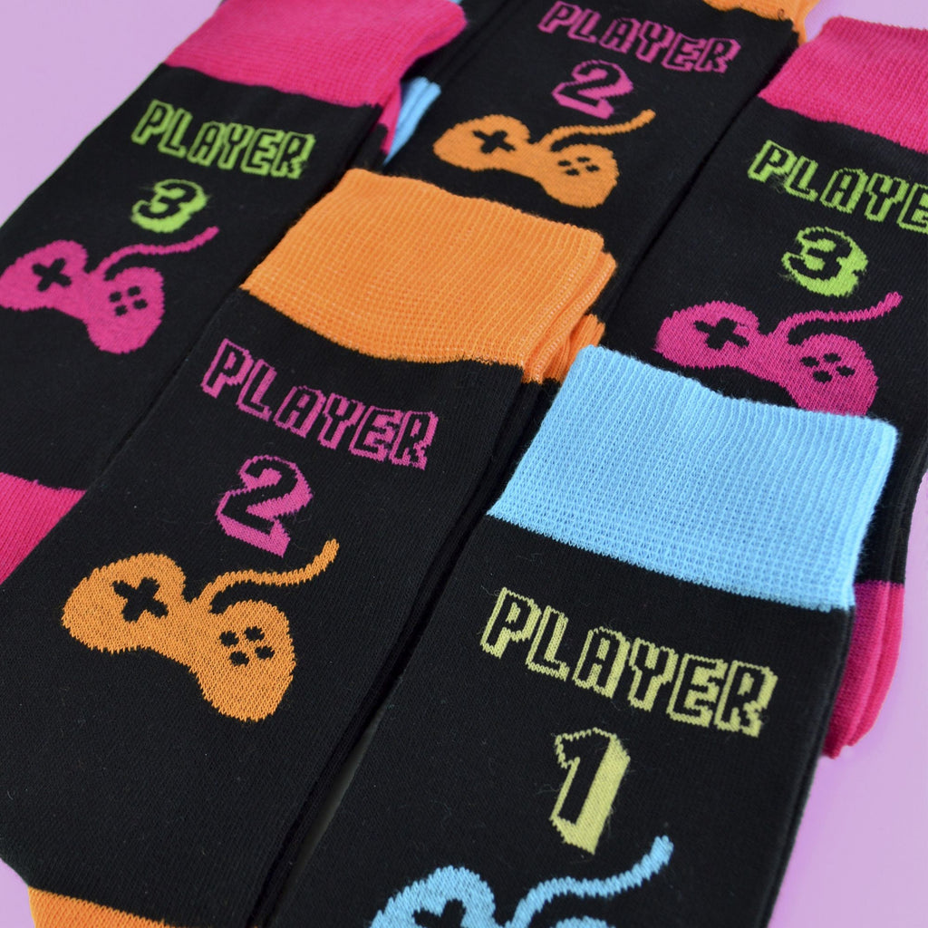 3 Pack Mens Retro Gaming Funky Novelty Video Game Socks