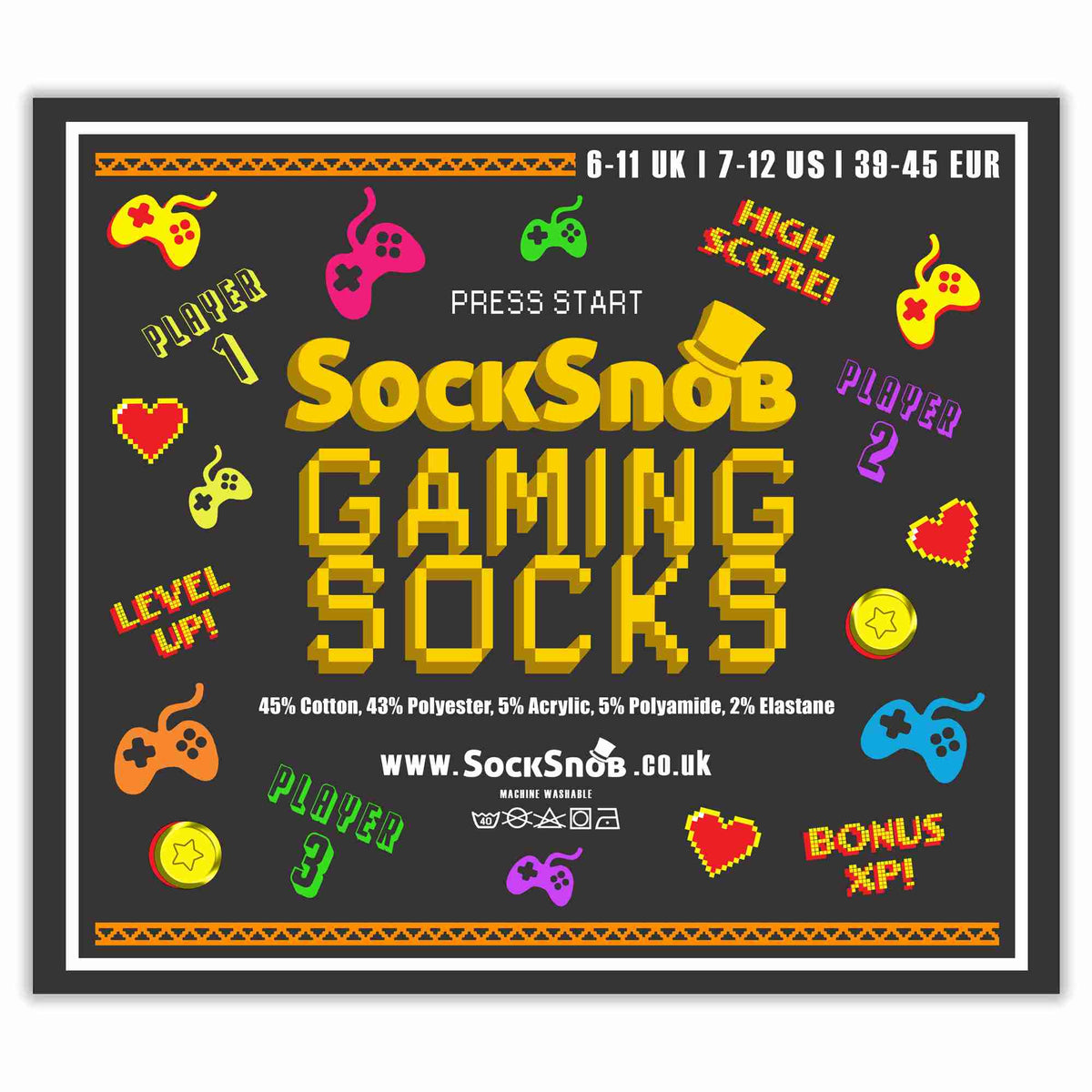 3 Pack Mens Retro Gaming Funky Novelty Video Game Socks