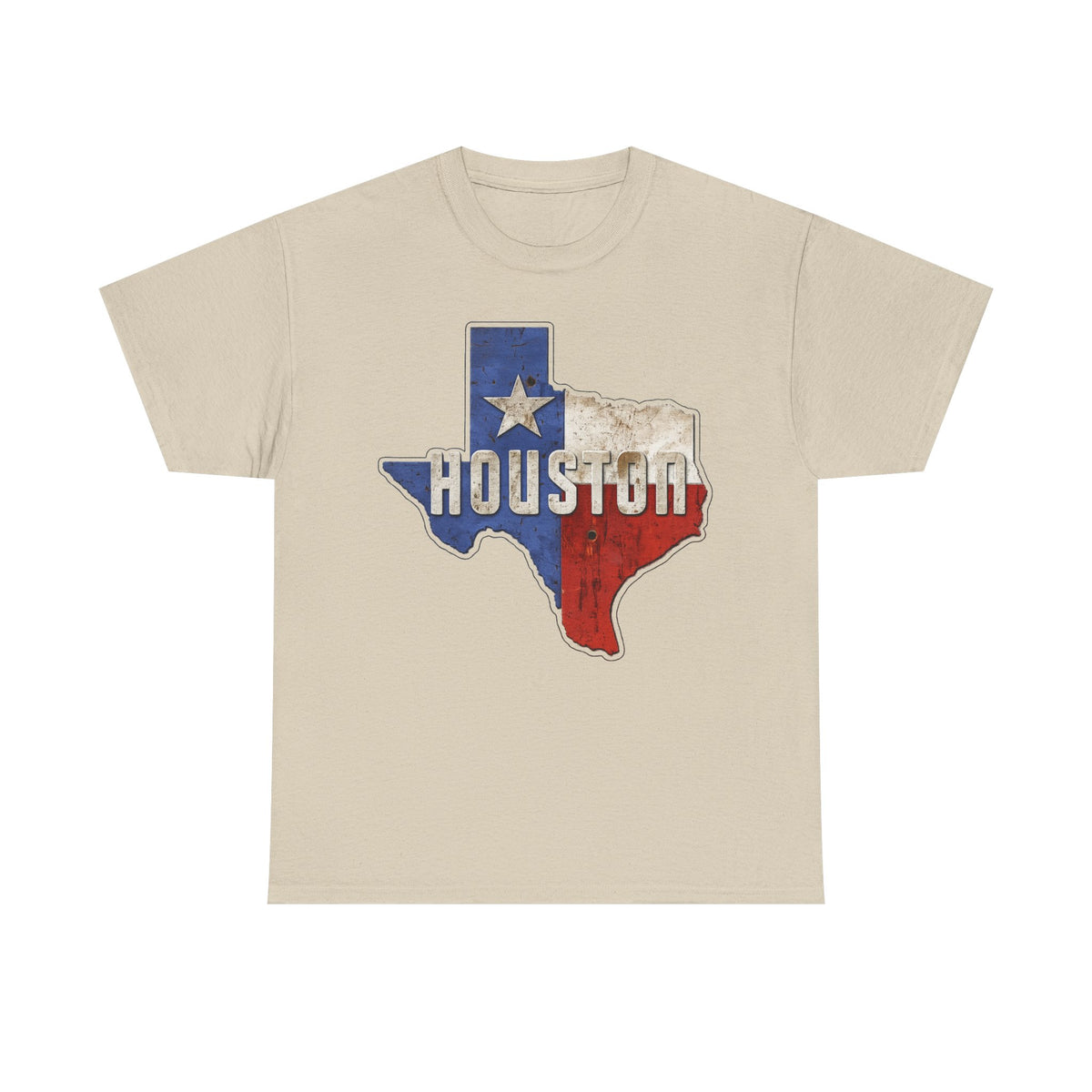 Houston Texas Flag Graphic Tee — Vintage State Outline T-Shirt