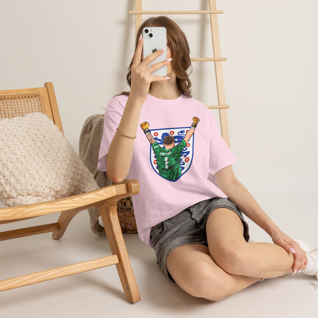 Pickford England Number 1 Goalkeeper Graphic Tee — Victory Pose Jersey Design