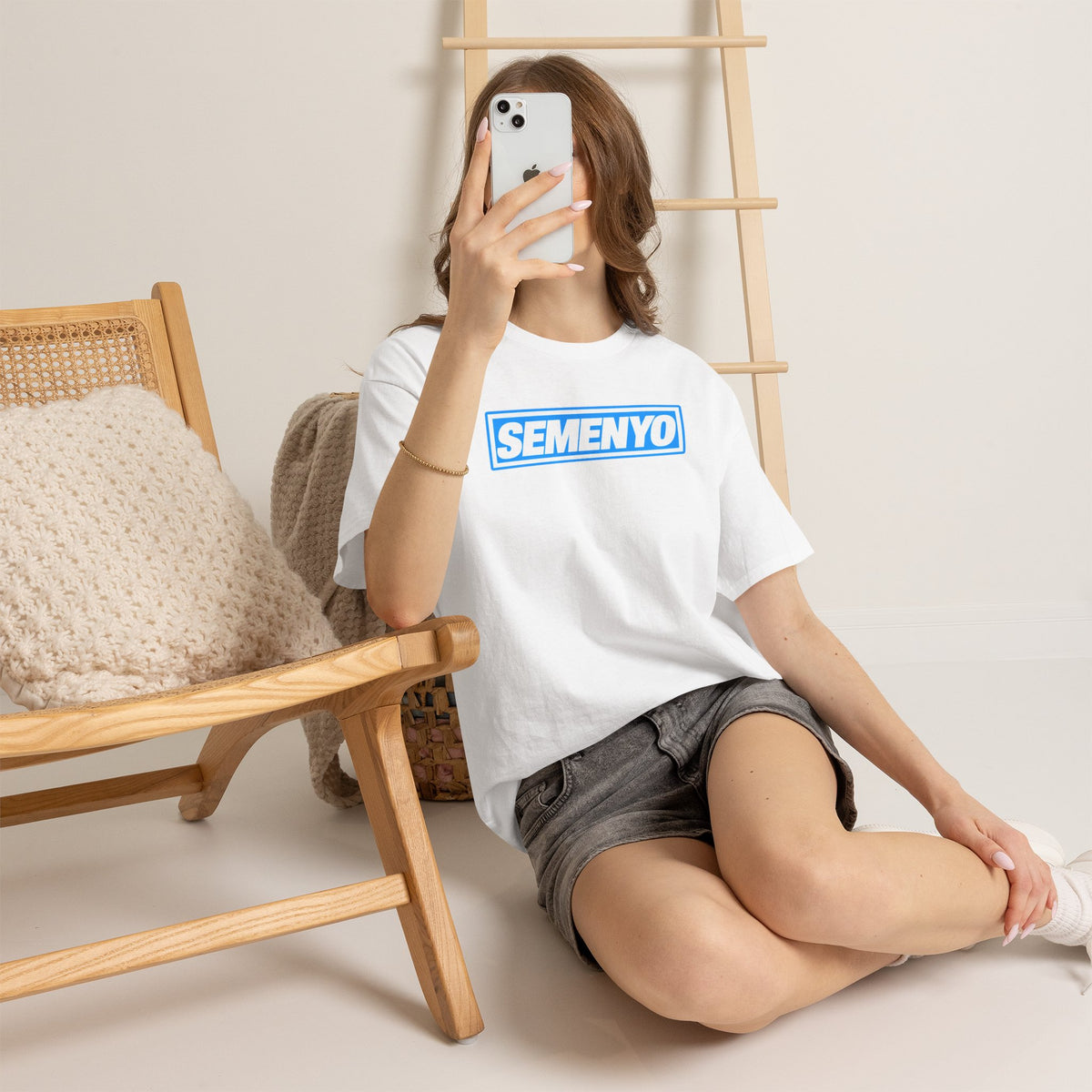 Semenyo Logo T-Shirt — Bold Blue Box-Text Tee