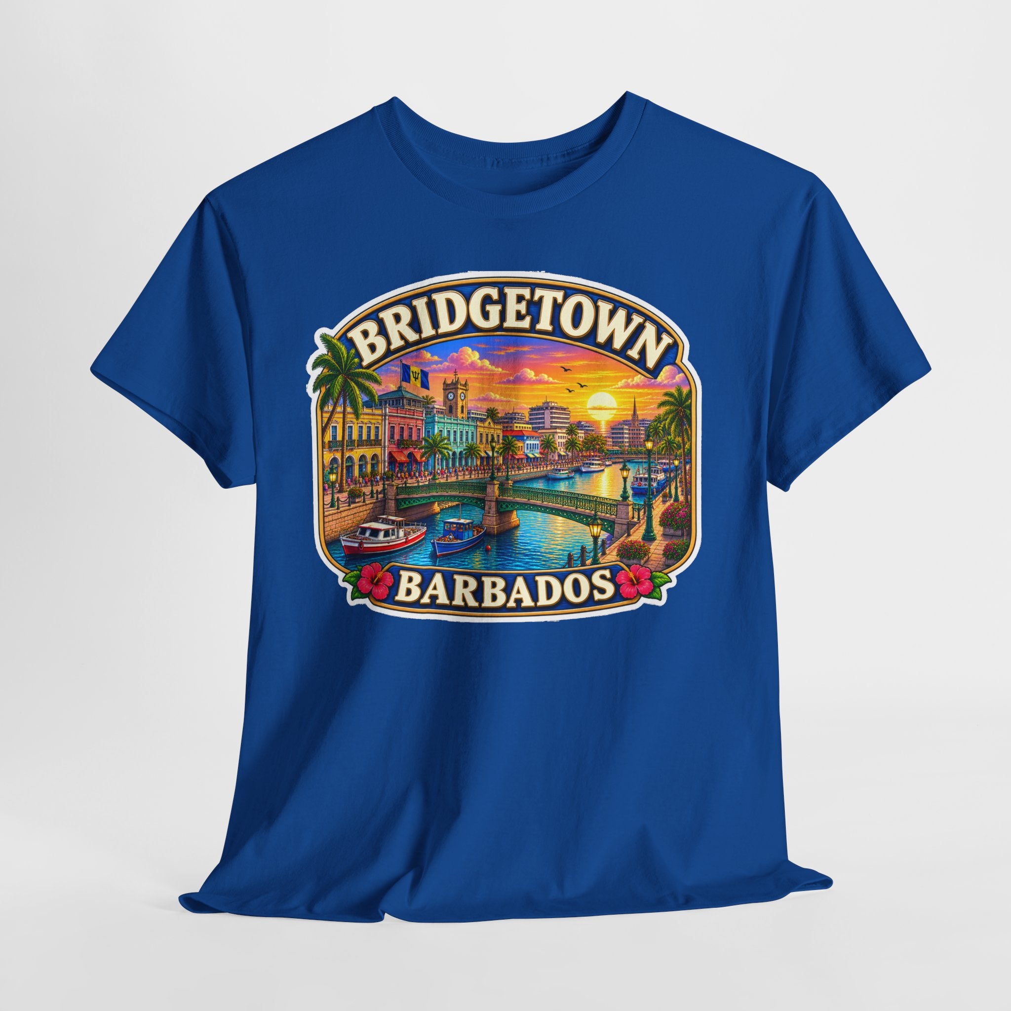 Bridgetown Barbados Vintage Sunset Tee — Caribbean Travel Souvenir T-Shirt