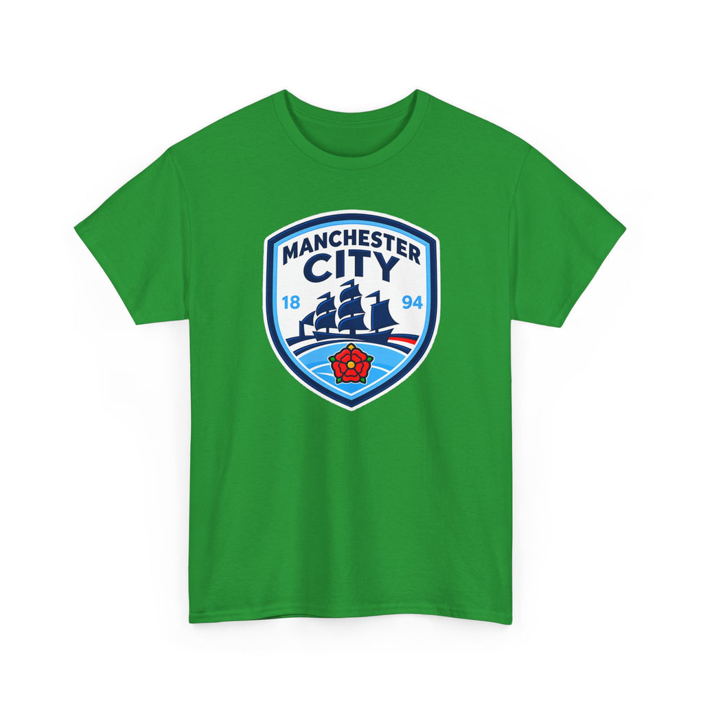 Manchester City Inspired Crest Cotton T-Shirt