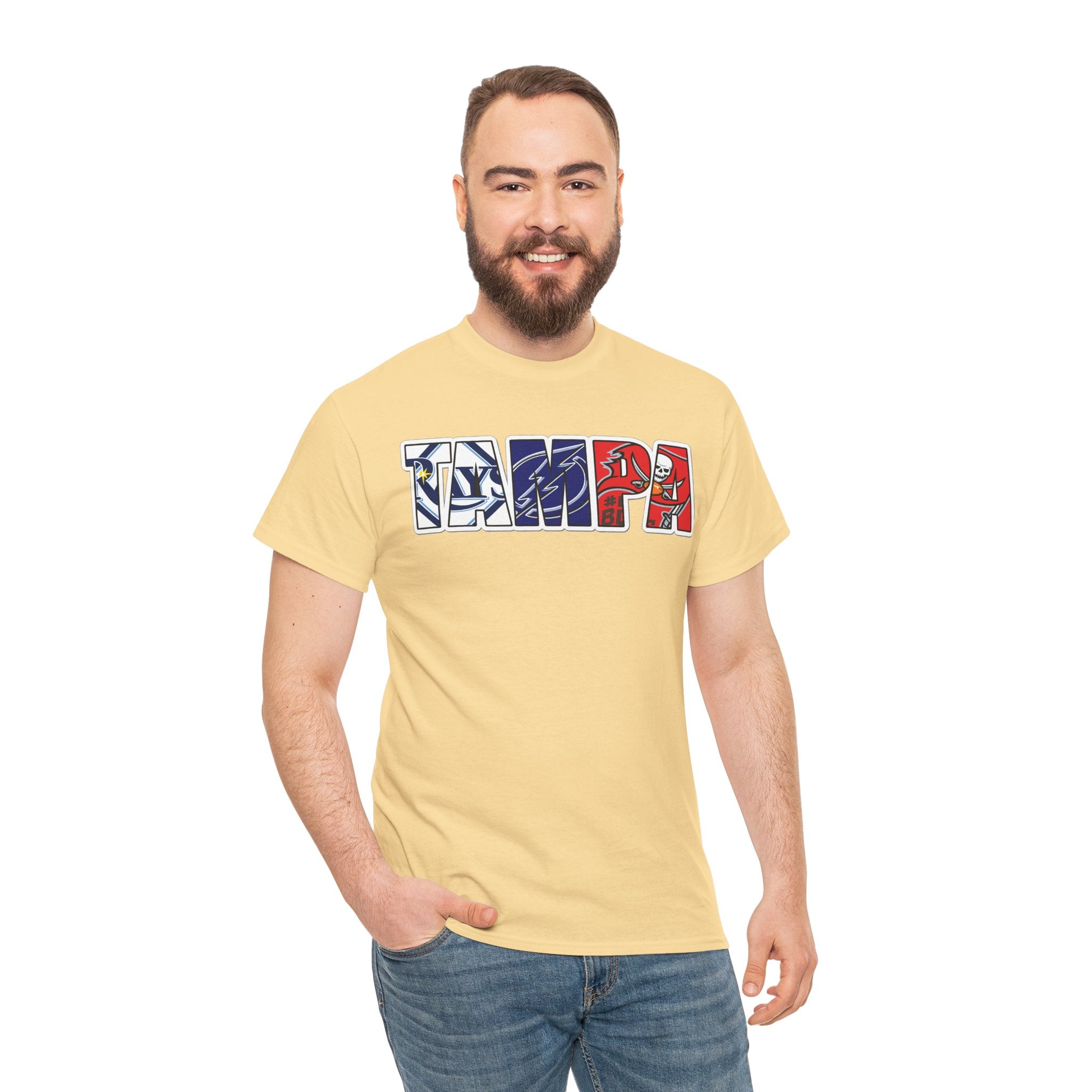 Tampa Block Letter Tee — Florida Flag Graphic T‑Shirt