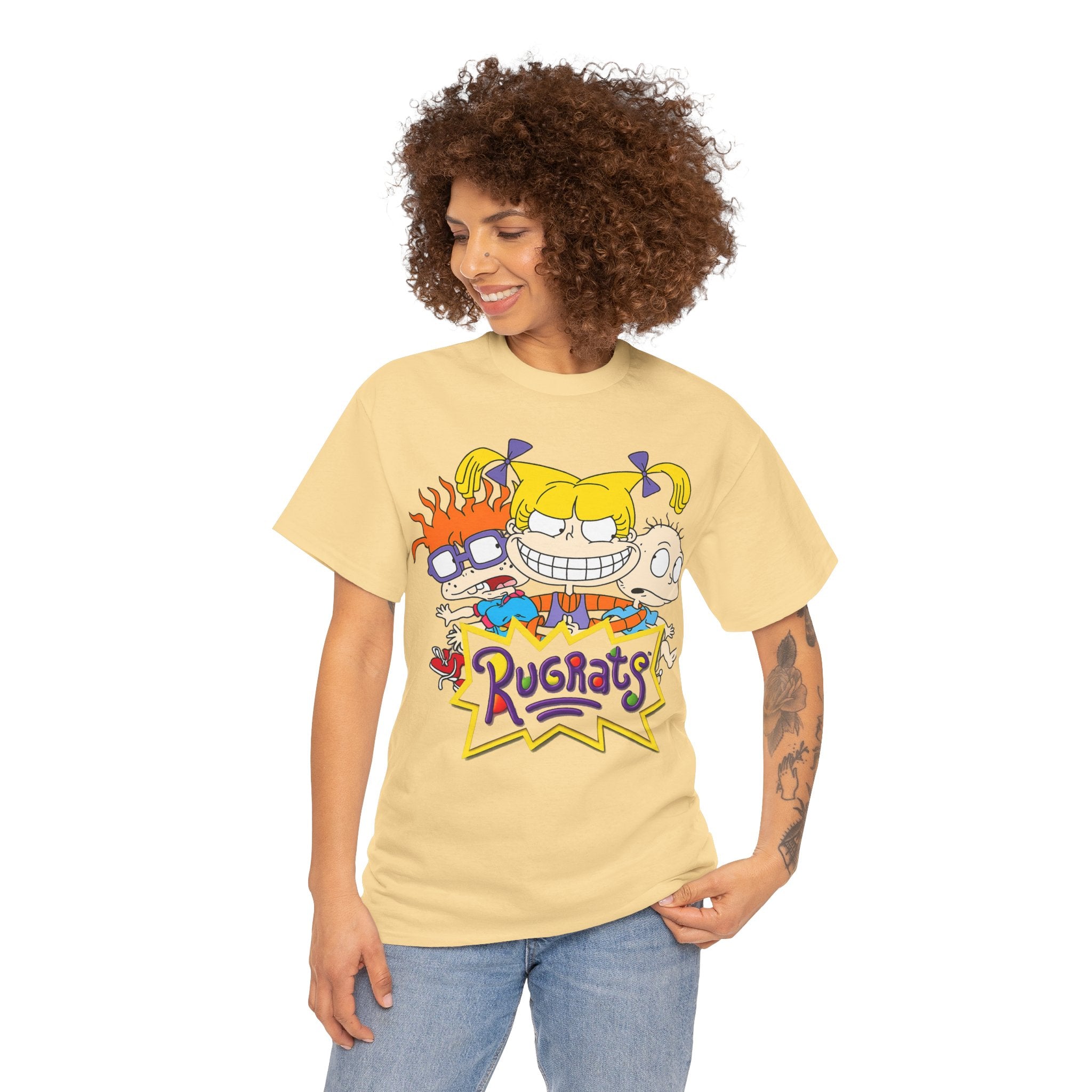 Rugrats Retro Cartoon Crewneck Tee — Colorful 90s Kids Character Design