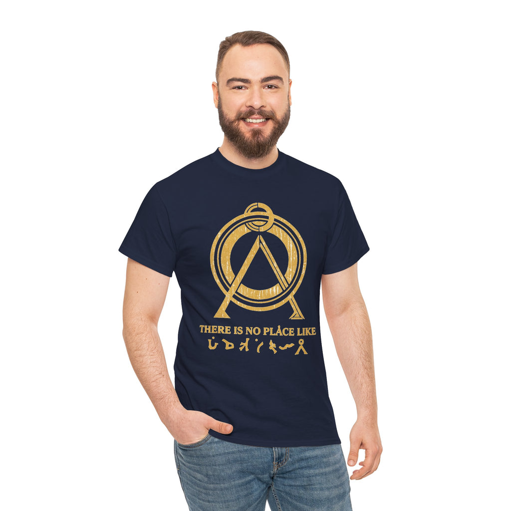 There Is No Place Like Home Graphic Tee — Vintage Gold Sigil T‑Shirt