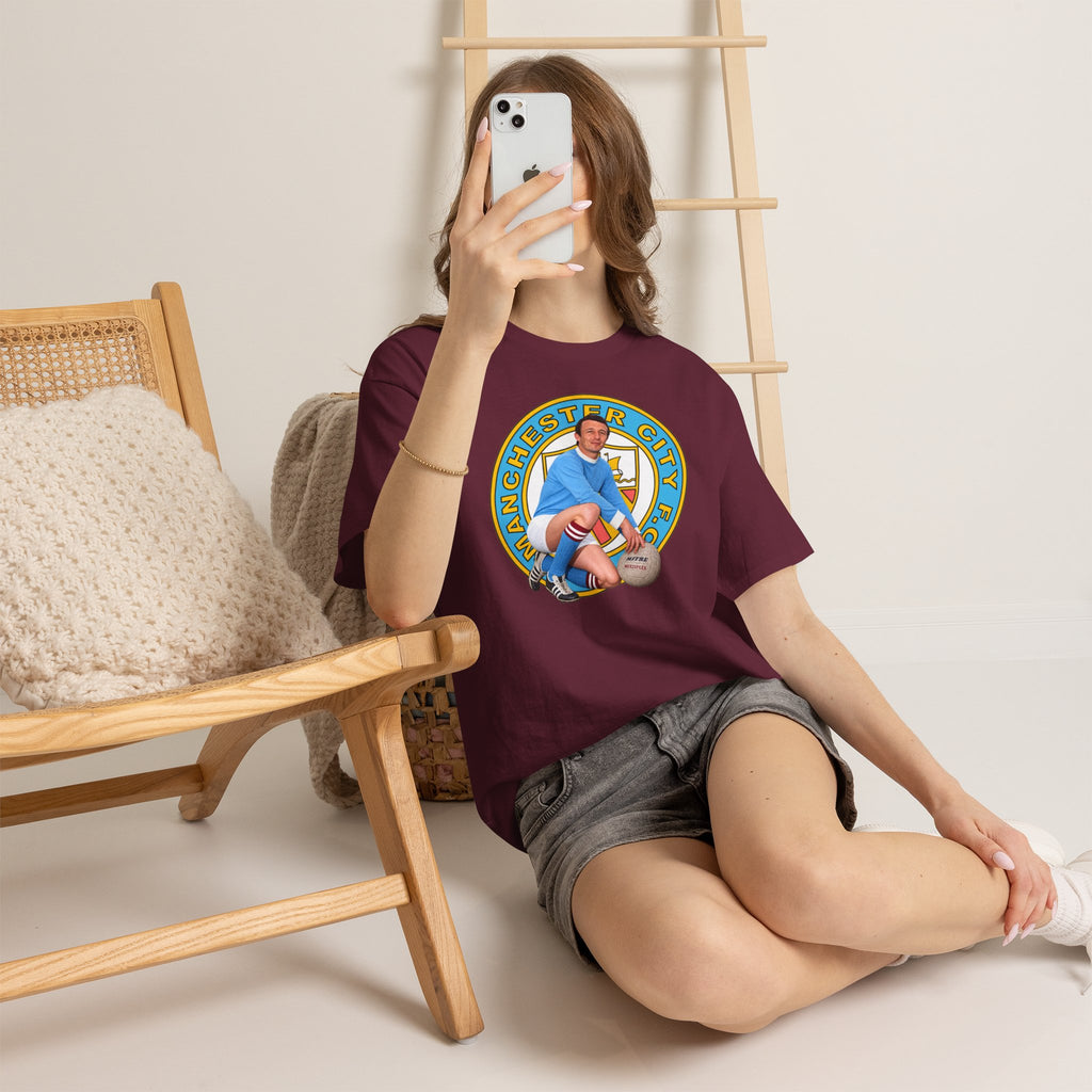 Mike Summerbee Manchester City Vintage Soccer Tee — Retro Player Crest Graphic