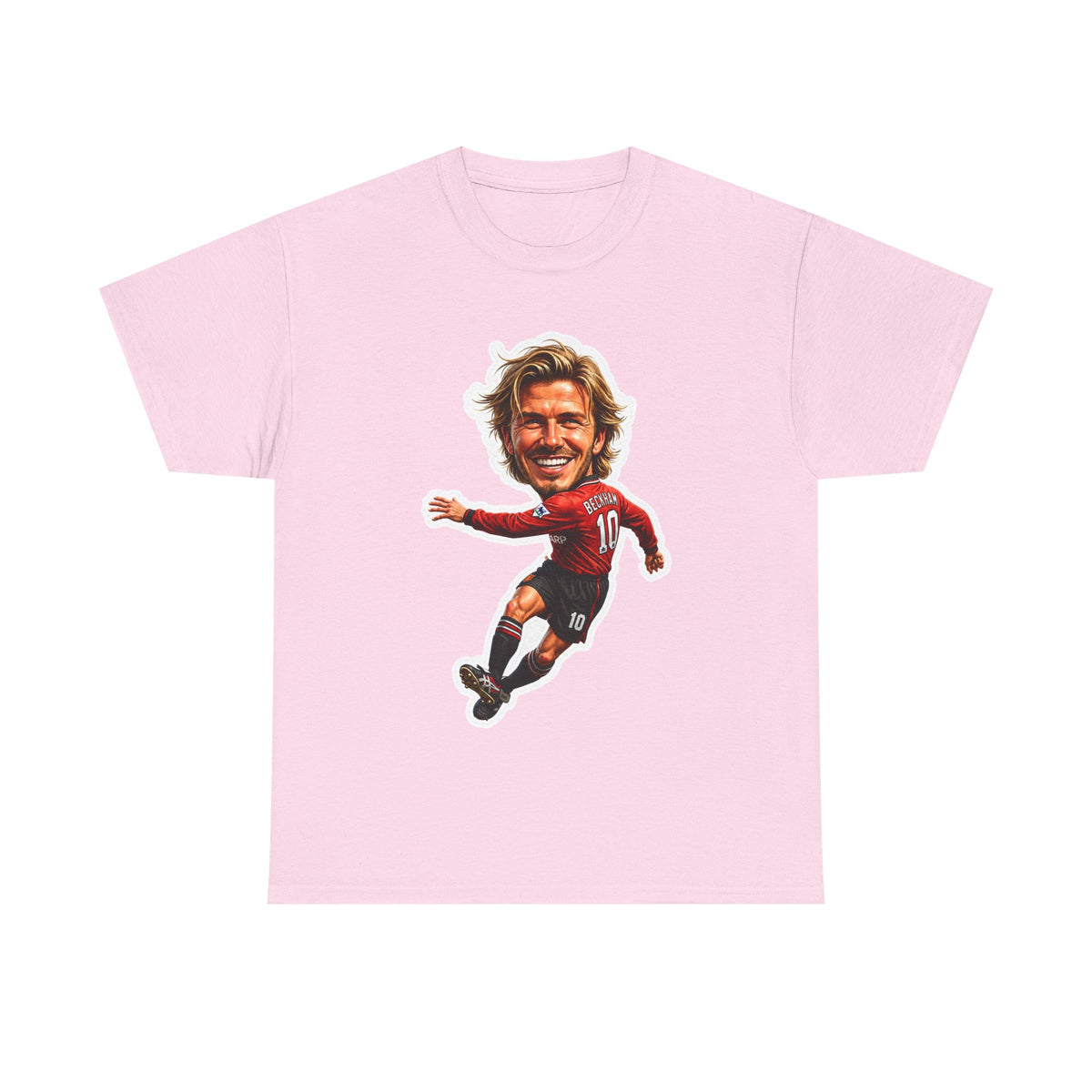 Beckham Caricature Cotton T-Shirt — Retro Football Player Graphic Tee