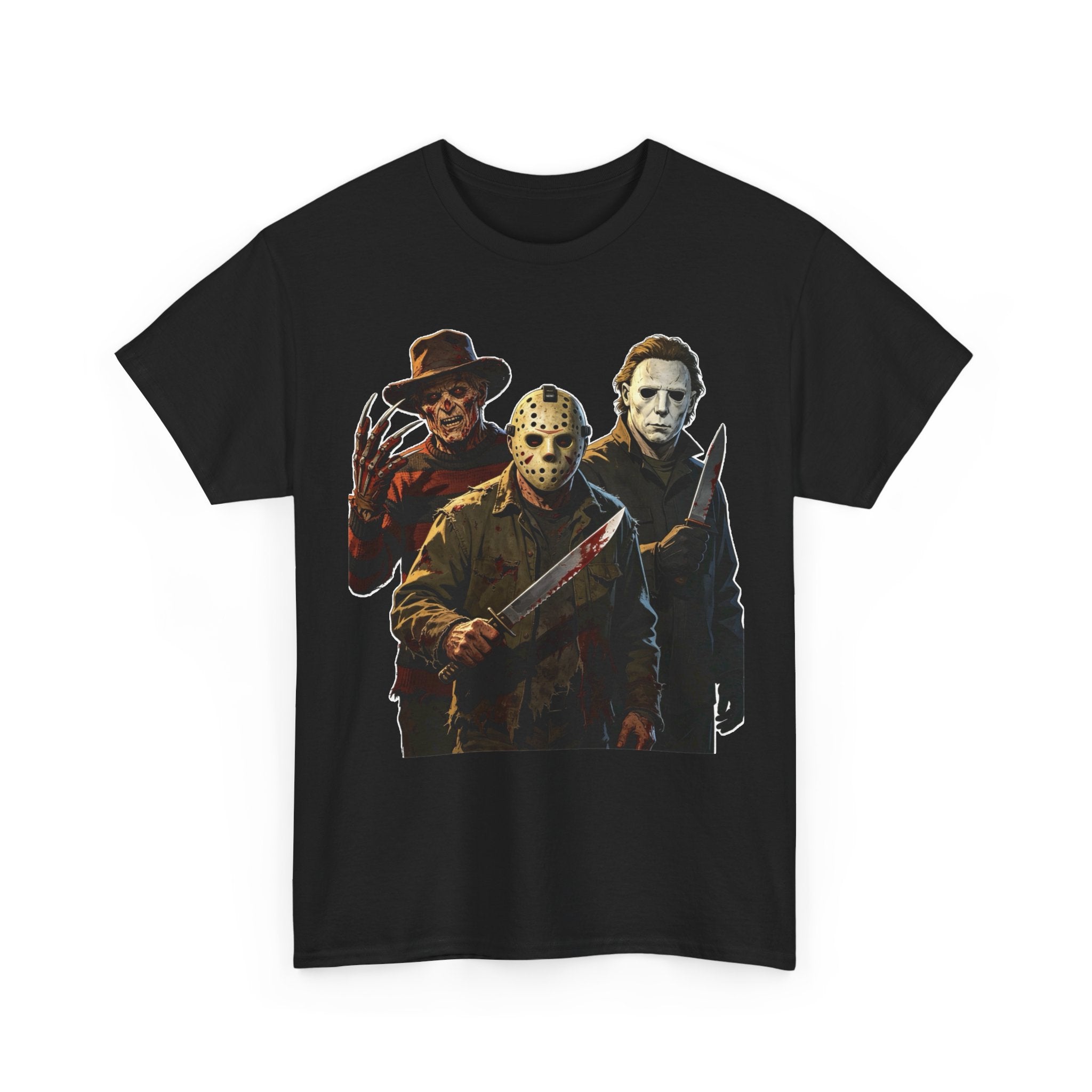 Horror Icons T-Shirt — Freddy, Jason & Michael Trio Graphic Tee