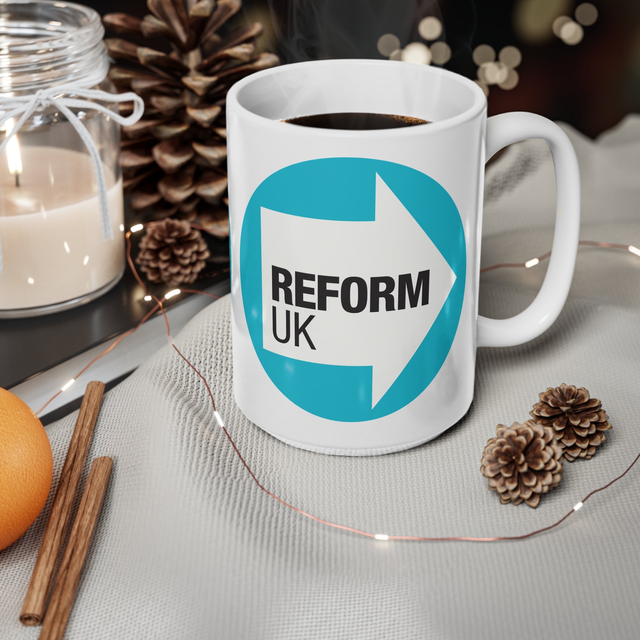 Reform UK Logo Mug — Ceramic Coffee Cup (11oz & 15oz)