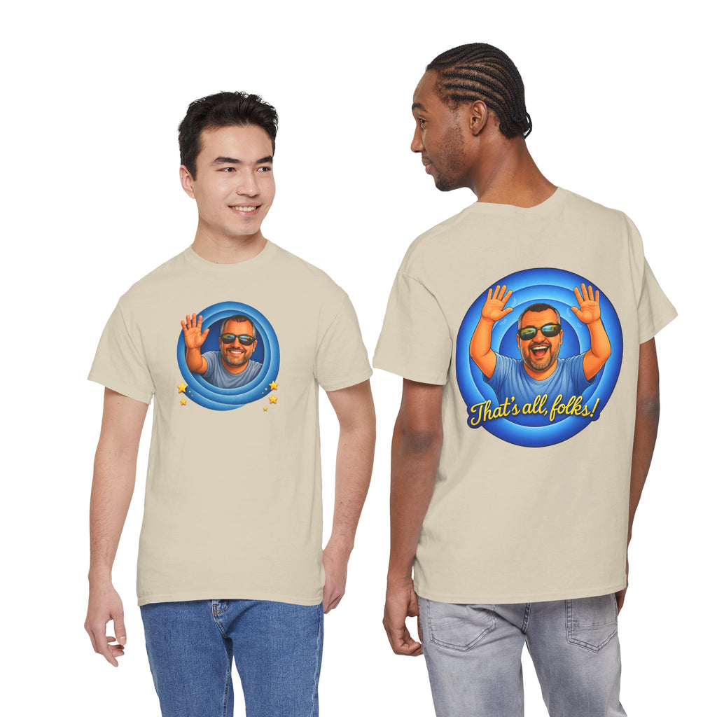 T-Shirt — "That's All, Folks!" Waving Portrait Graphic Tee