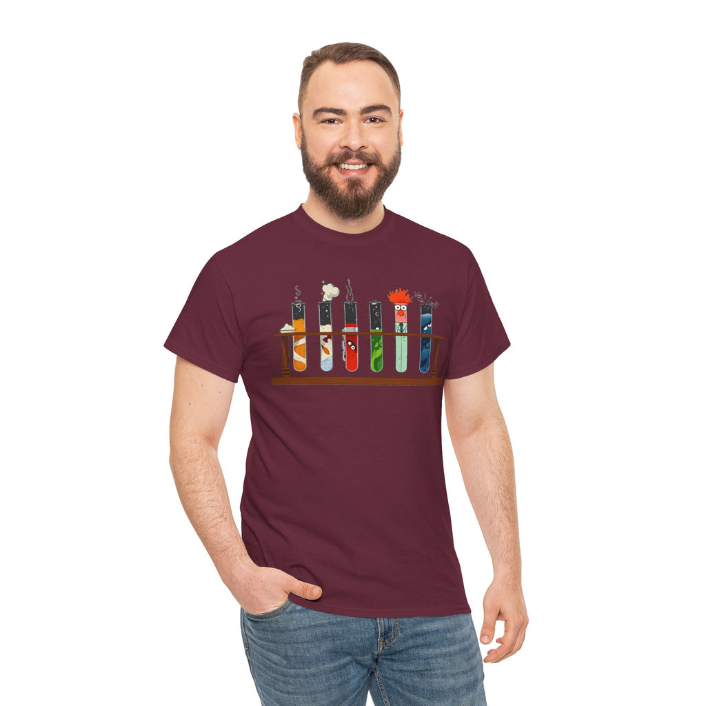 Muppets Beaker Science Test Tube Cats T‑Shirt — Cute Laboratory Cat Illustrations Tee