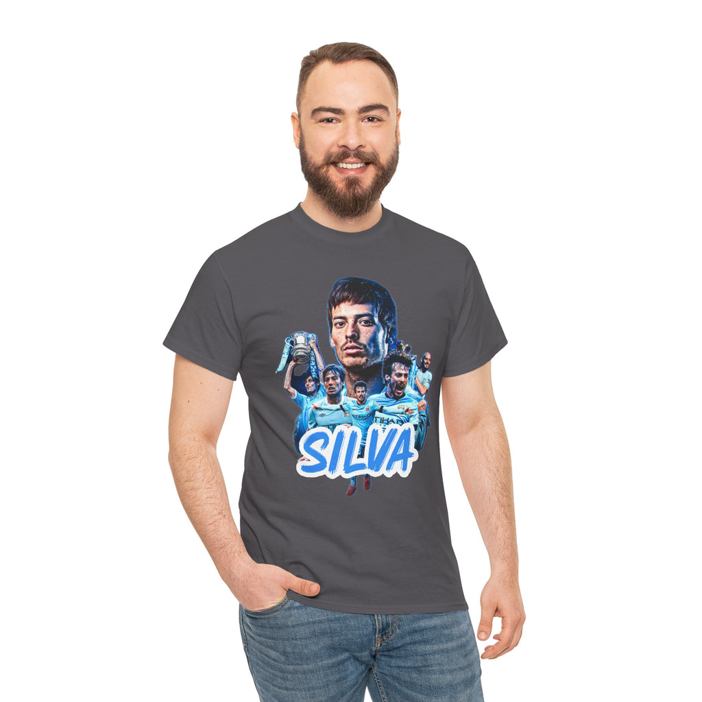 David Silva Manchester City Soccer Tee — Classic Player Portrait Football Shirt