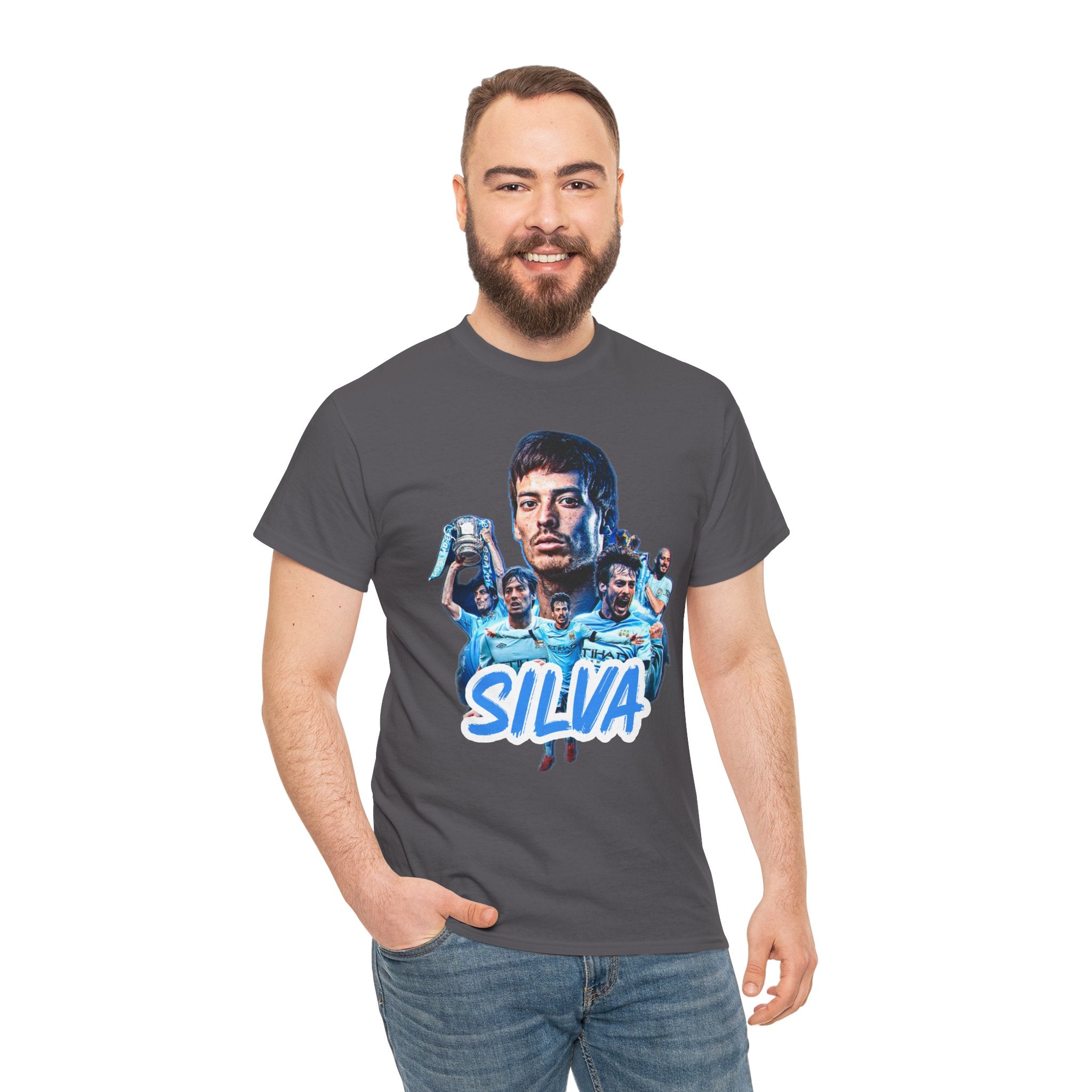 David Silva Manchester City Soccer Tee — Classic Player Portrait Football Shirt