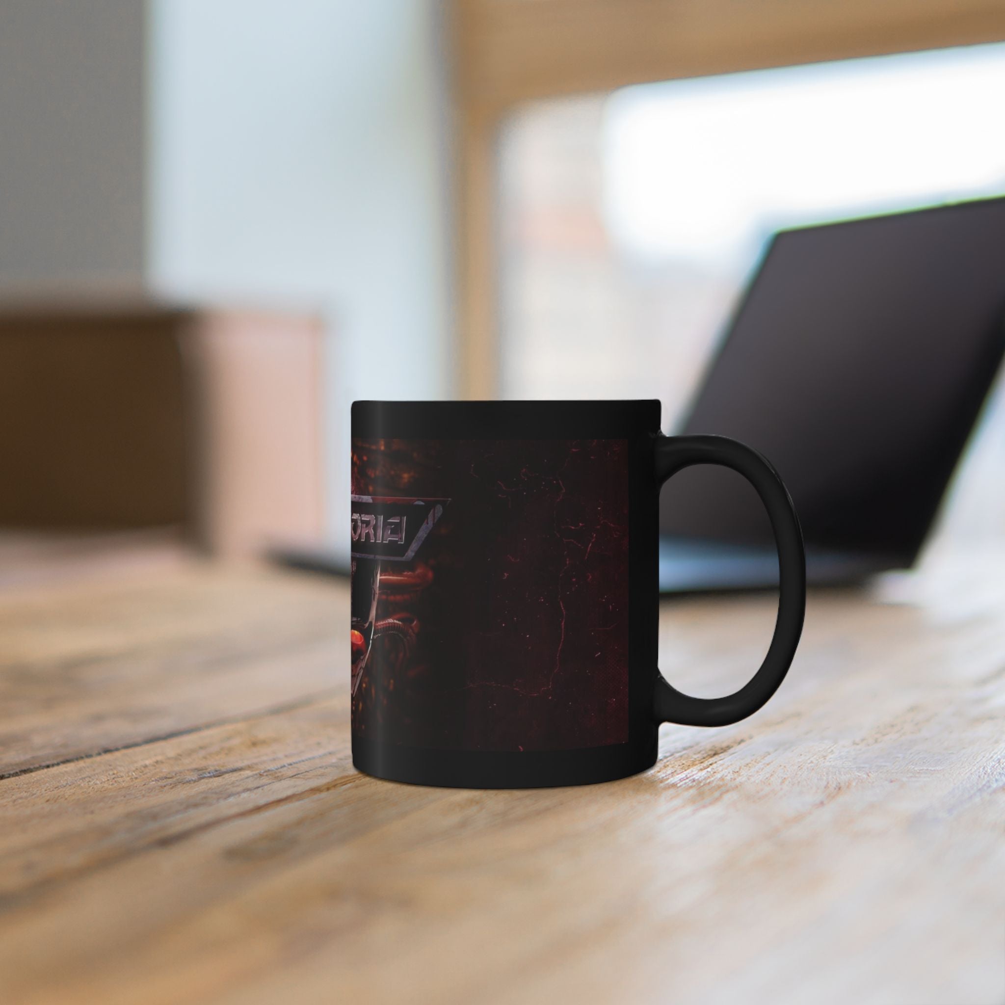Cybergoria Skull Black Mug — Gothic Cyberpunk Coffee Cup (11oz/15oz)