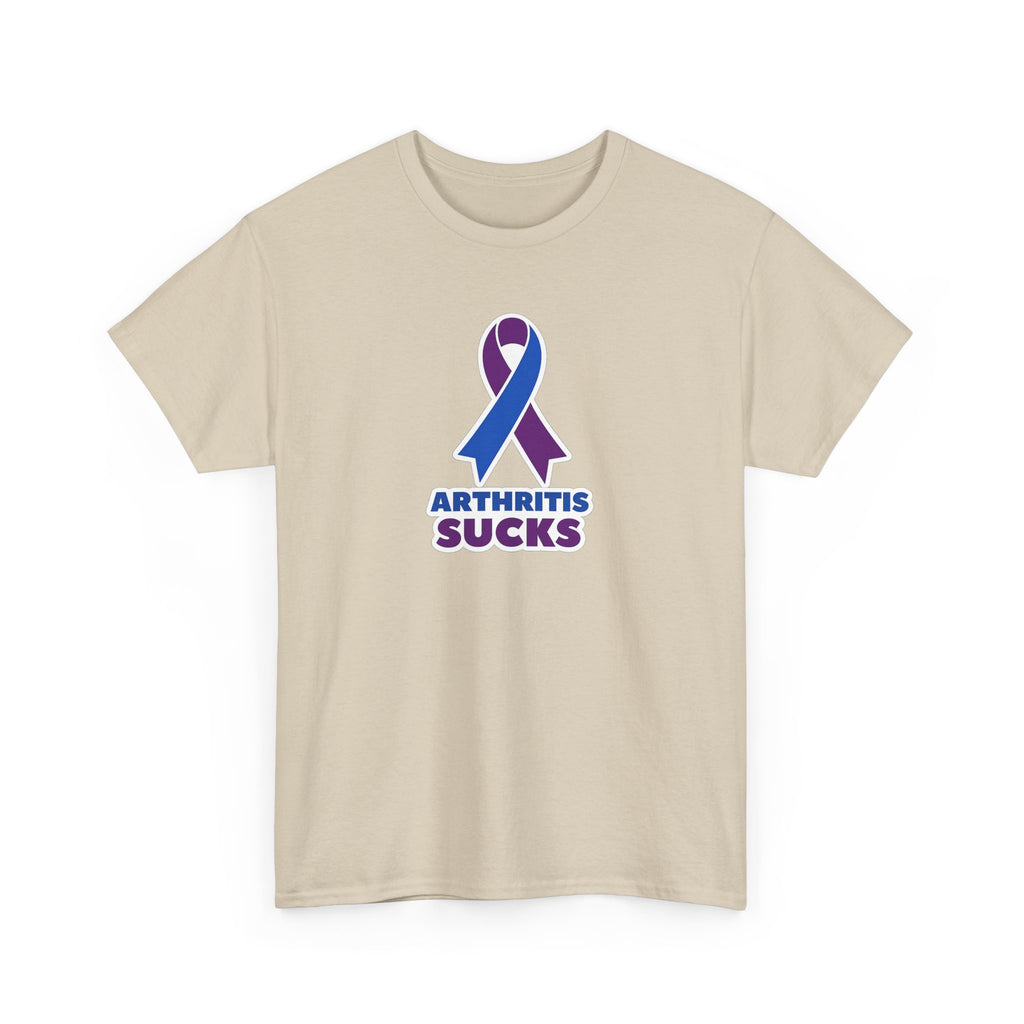 Arthritis Sucks Awareness T-Shirt — Purple & Blue Ribbon Support Tee