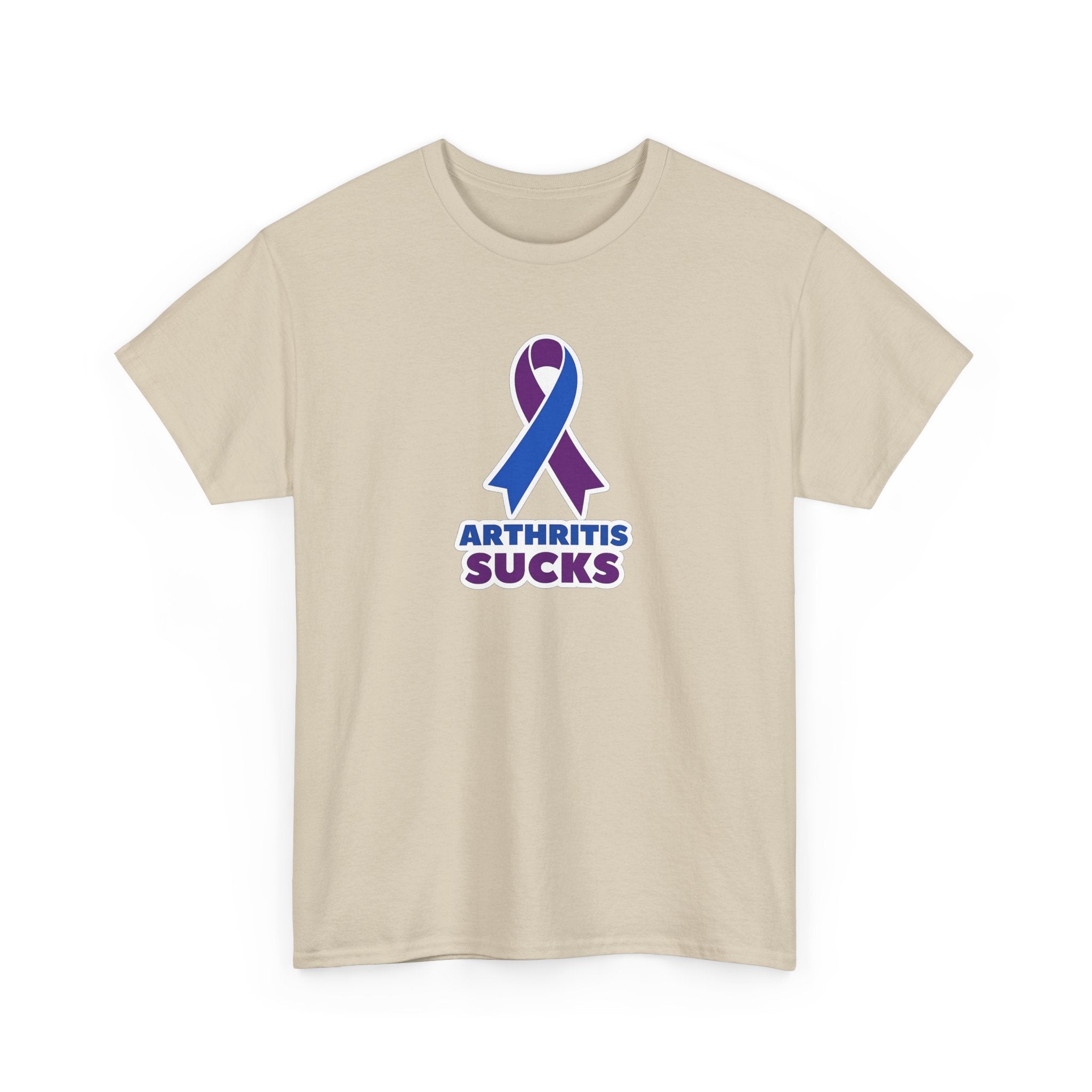 Arthritis Sucks Awareness T-Shirt — Purple & Blue Ribbon Support Tee