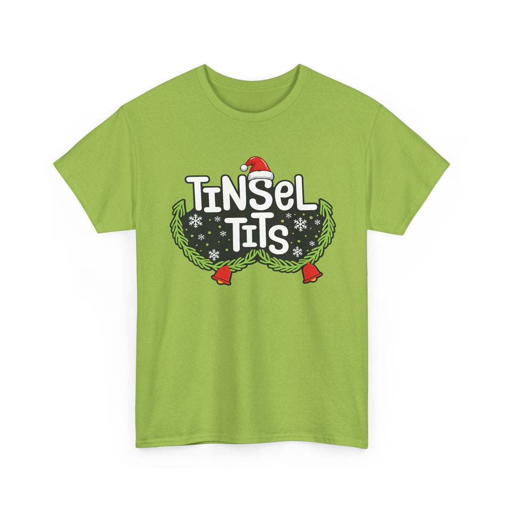 T-Shirt — "Tinsel Tits" Funny Christmas Wreath Holiday Tee