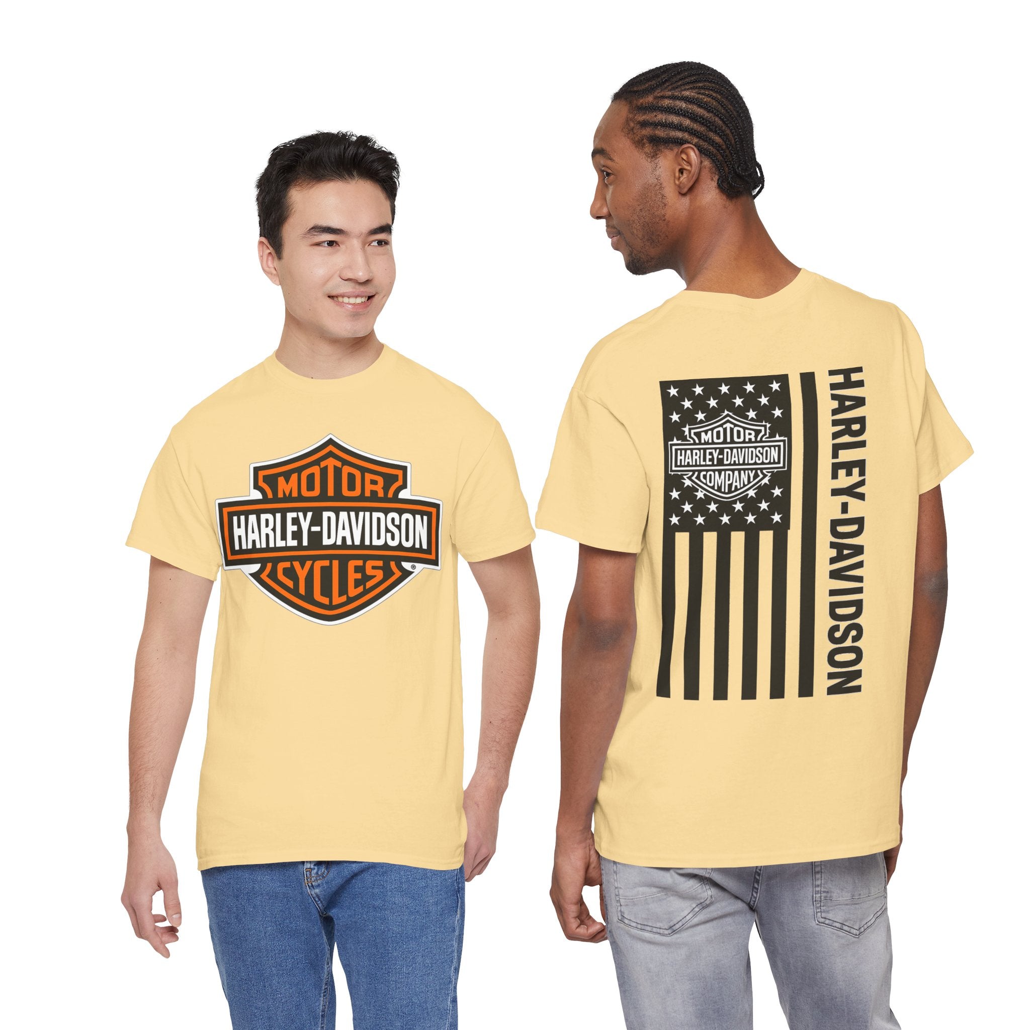 Harley-Davidson American Flag Tee — Vintage Motor Company Back Print