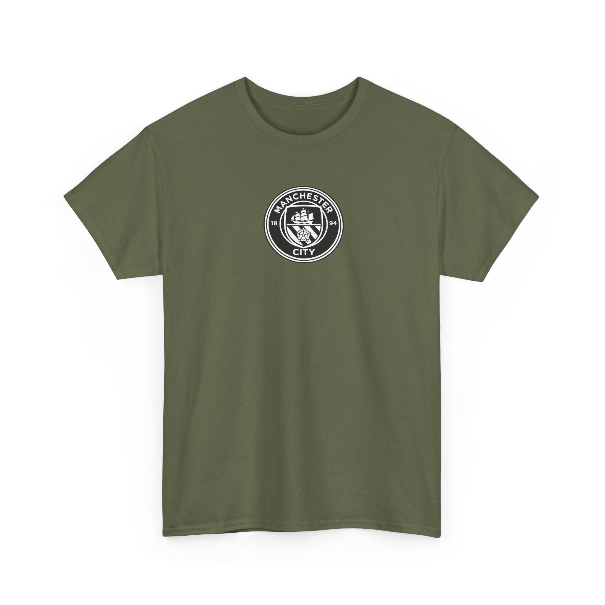 Man City Unofficial T-Shirt — Vintage Crest Logo Tee (Small Chest Emblem)
