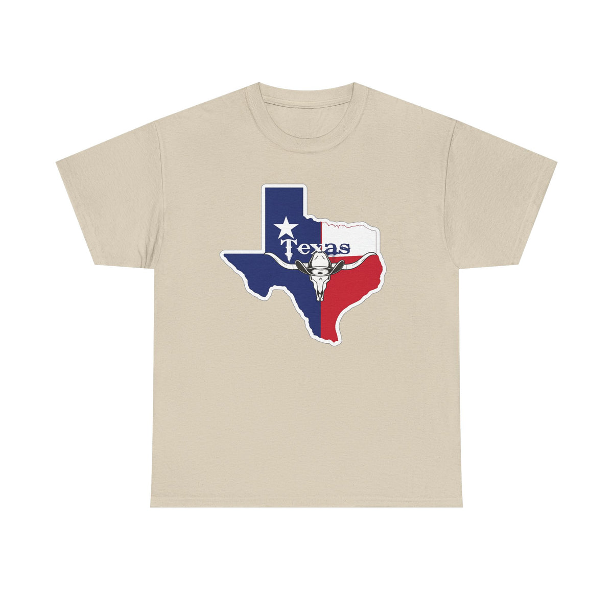 Texas Flag Outline T-Shirt — Lone Star State Map Tee with 'Texas' Text