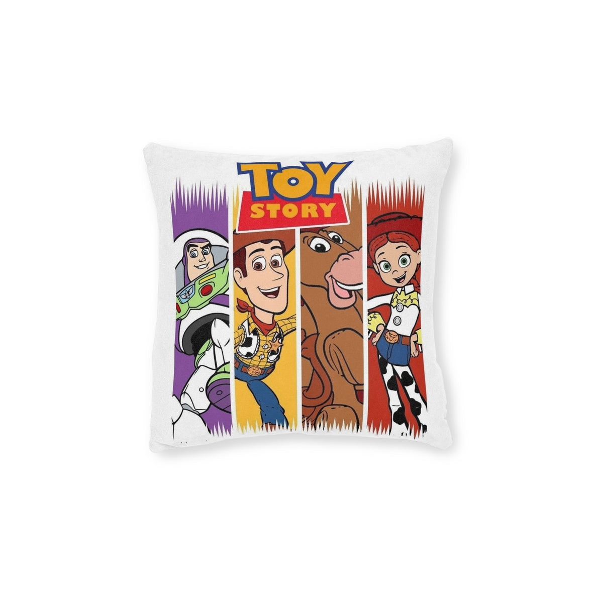 Toy Story Characters Square Pillow - Buzz, Woody, Bullseye & Jessie Decorative Throw Cushion